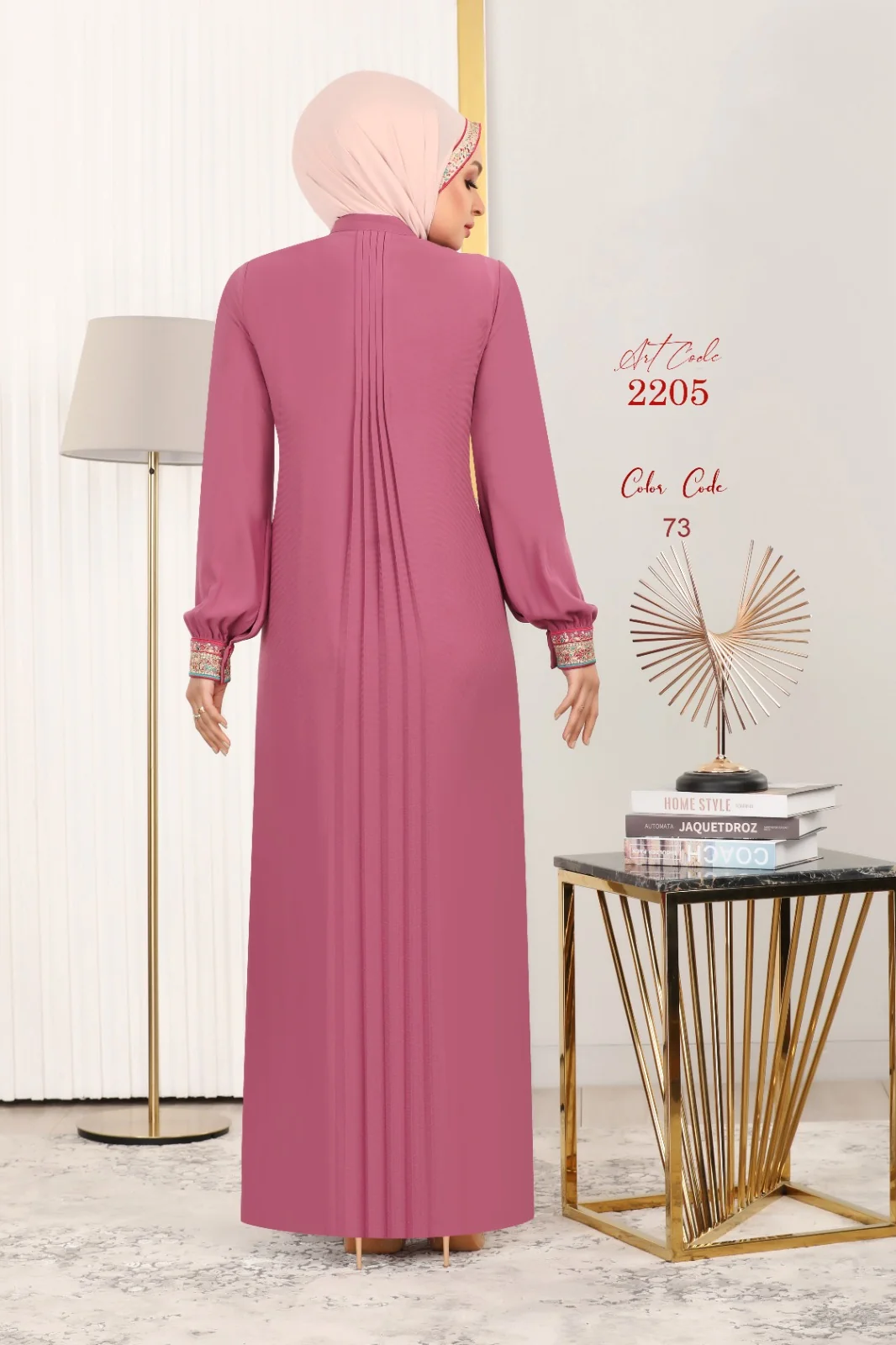 Abaya 201-Pink - Image 3