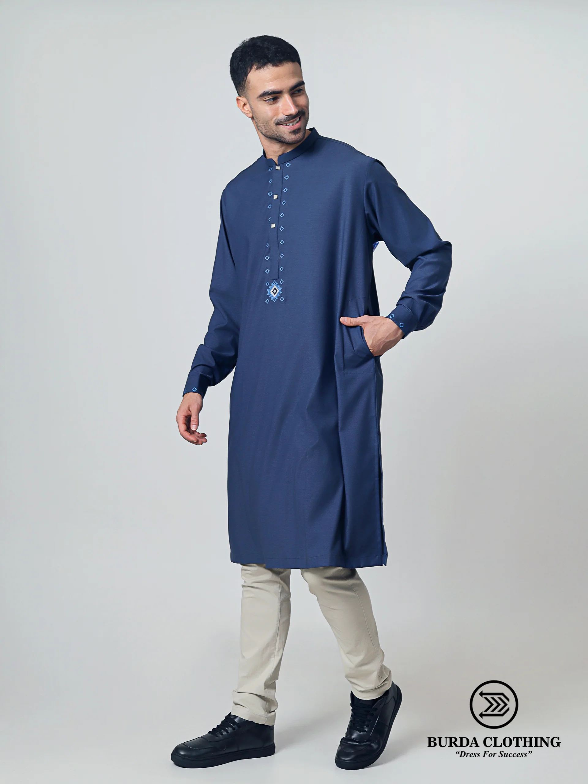 Adult Kurta 404 Blue - Image 3