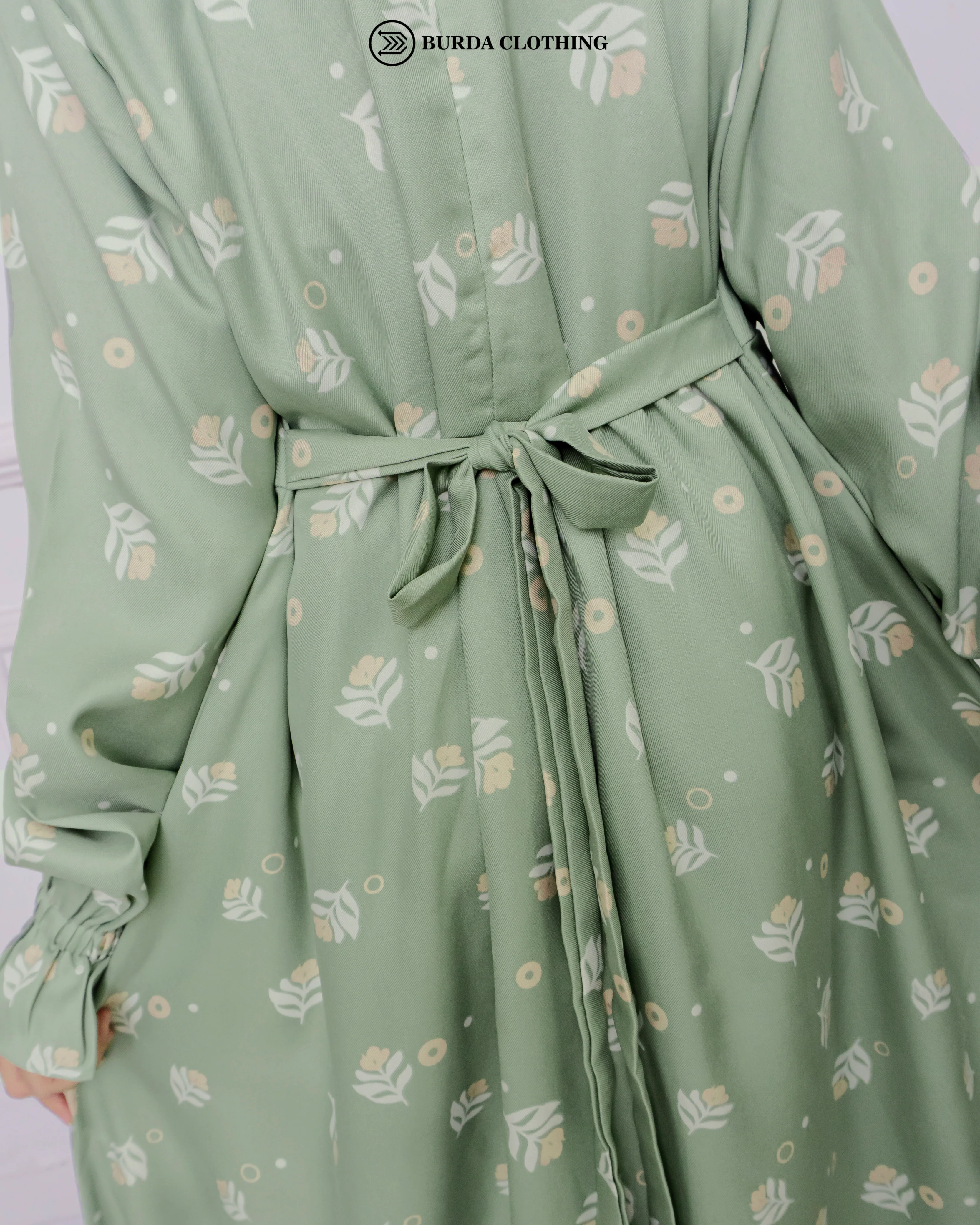 Kids Floral Green Dress - Image 13