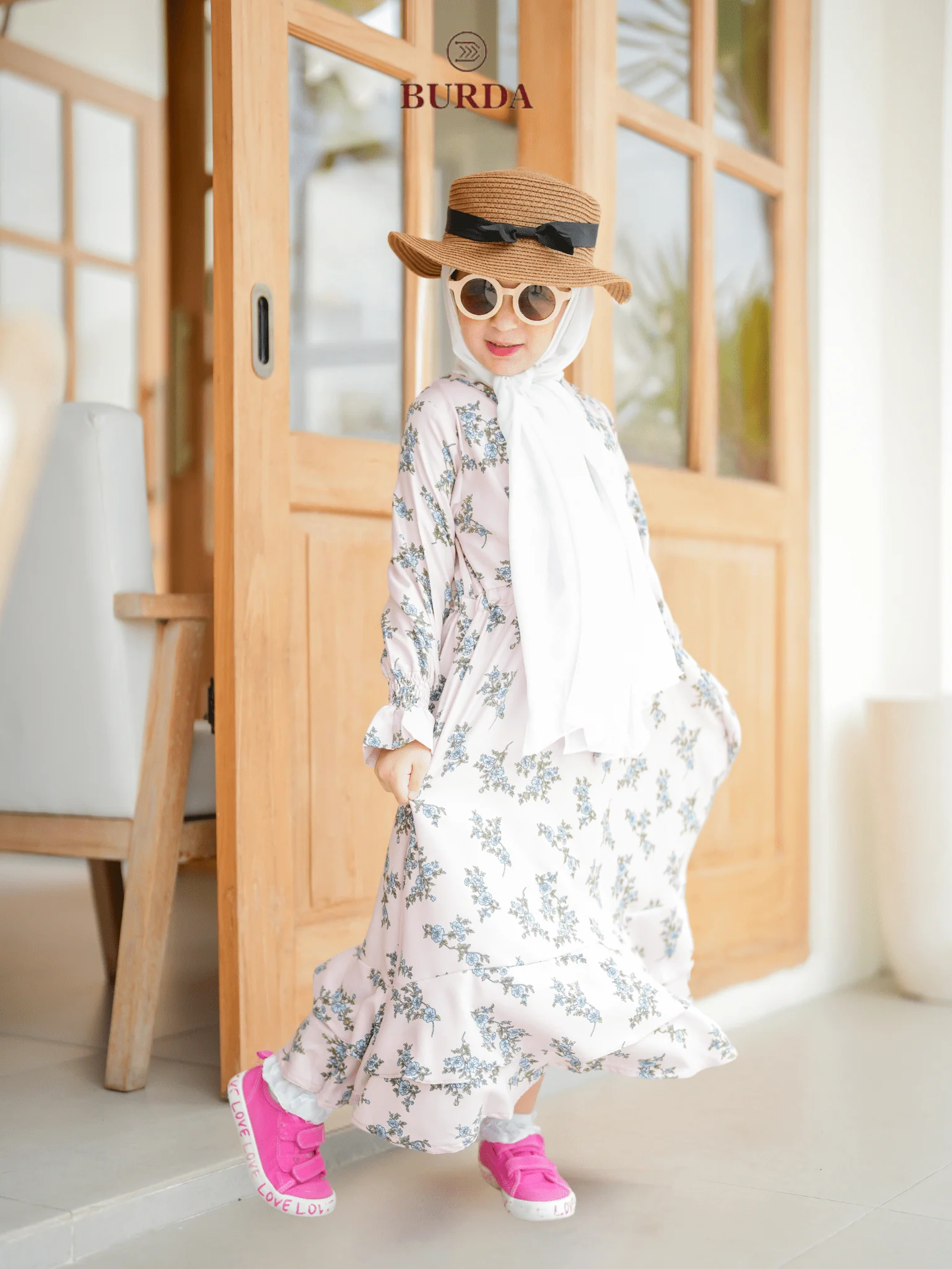 Kid's Pearl Floral Dress - Image 2