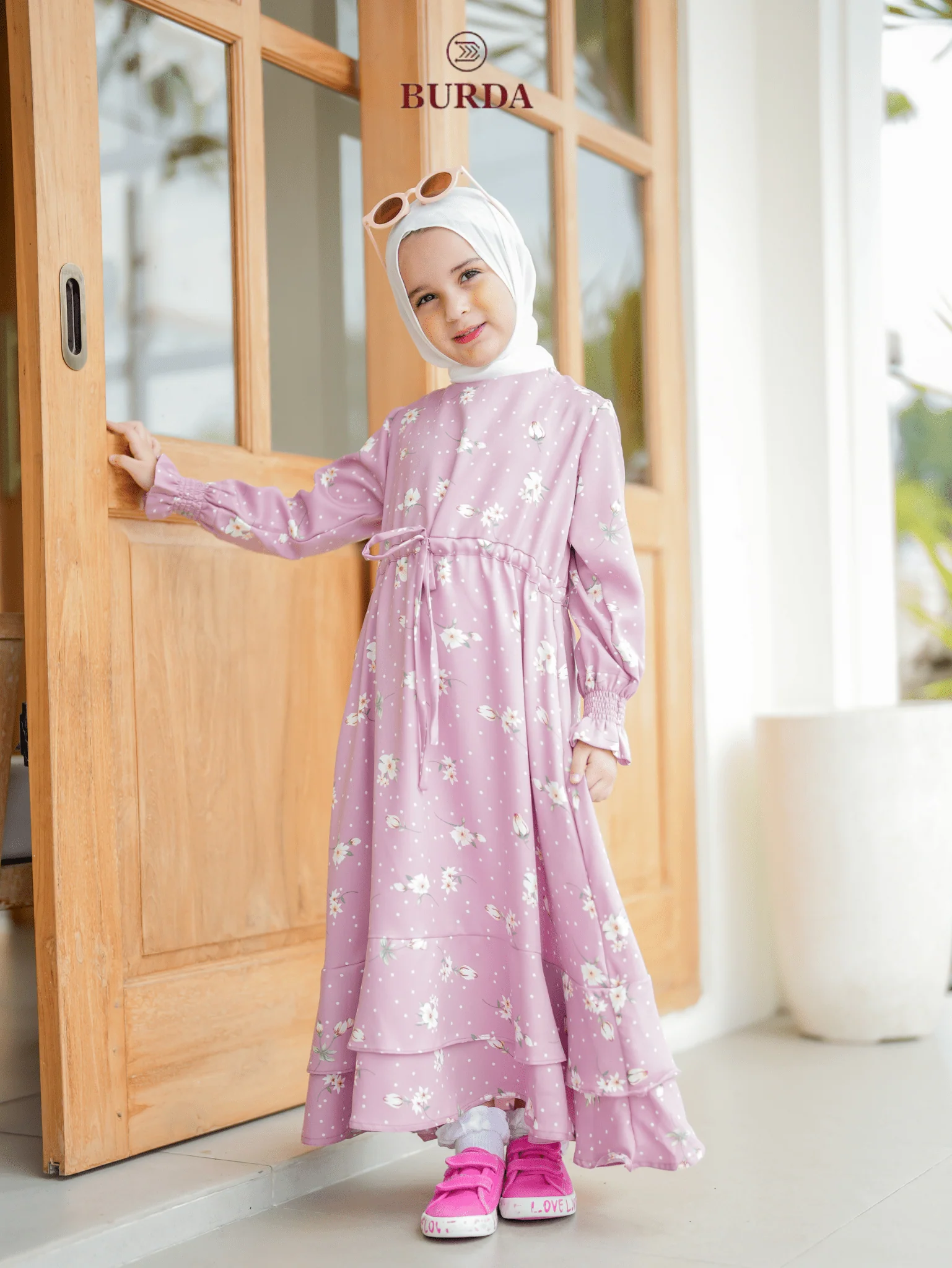 Kid's Pink Floral Dress - Image 10