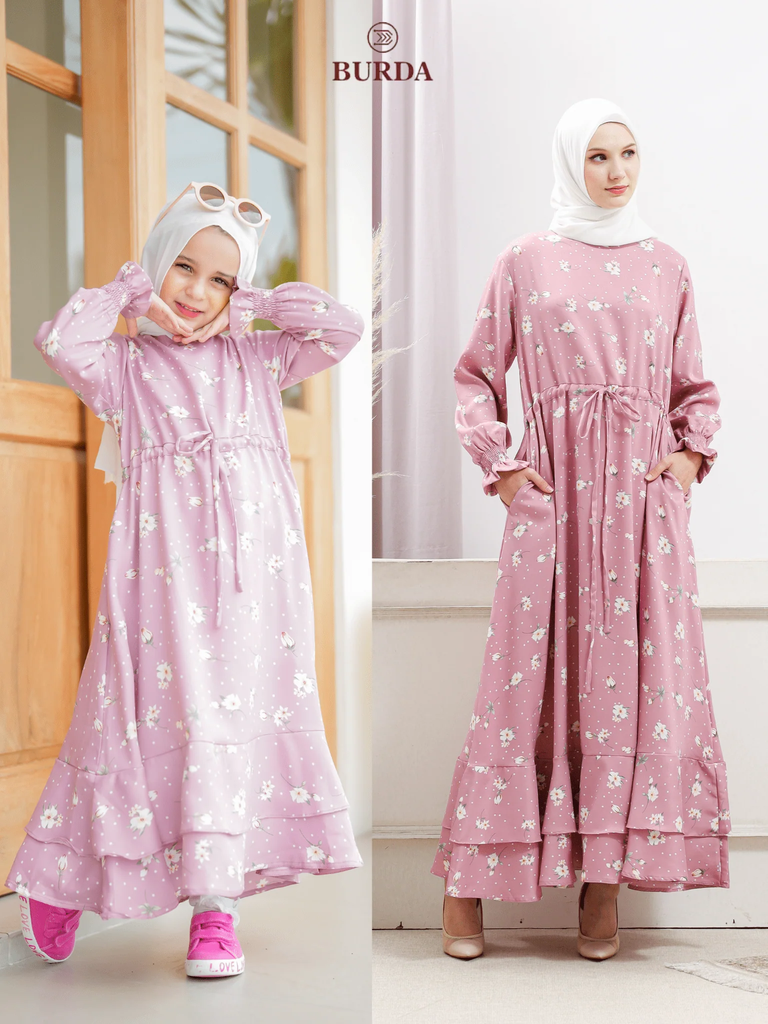 Kid's Pink Floral Dress - Image 11