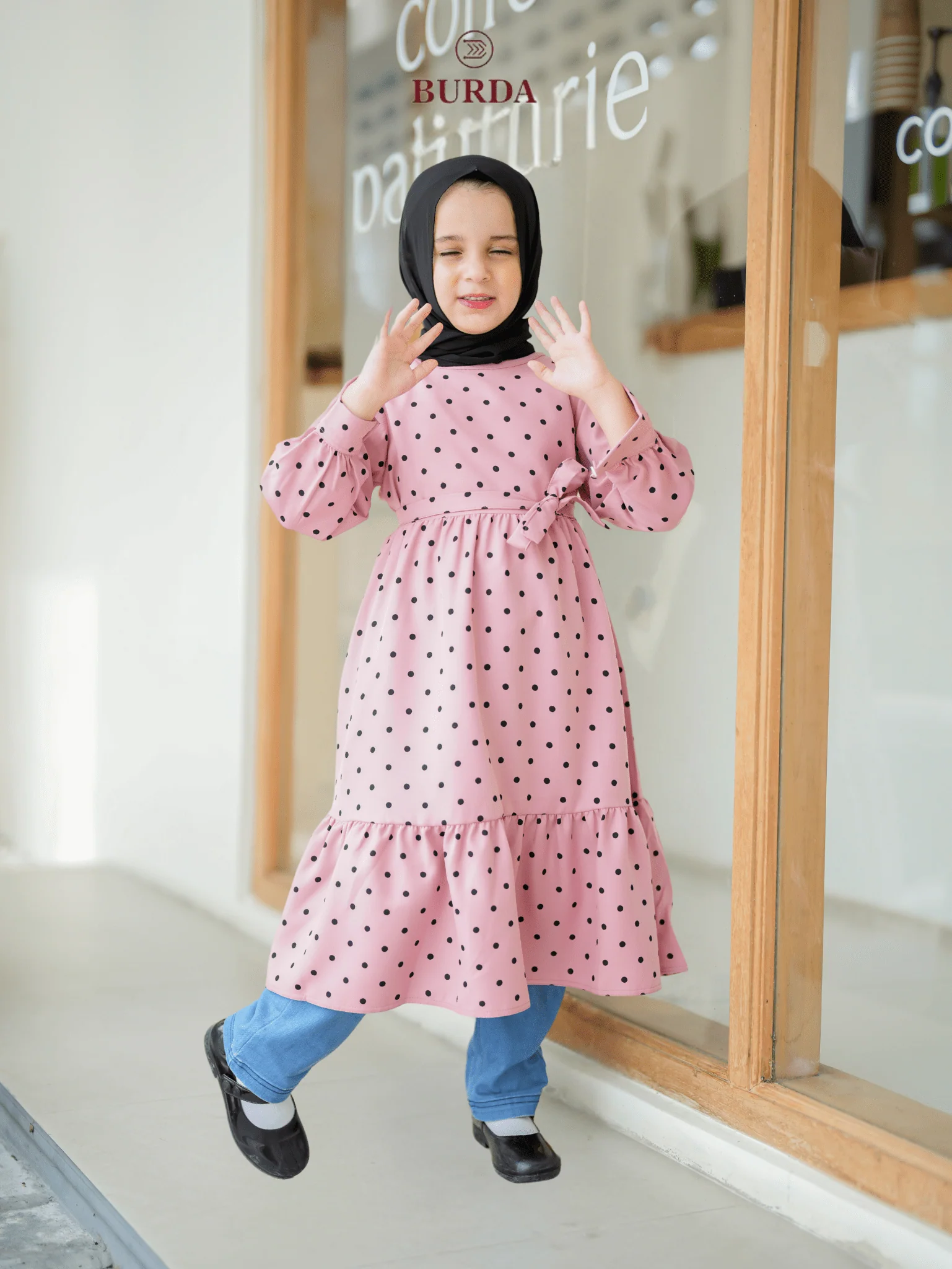Kid's Pink Polka Dot Dress - Image 14
