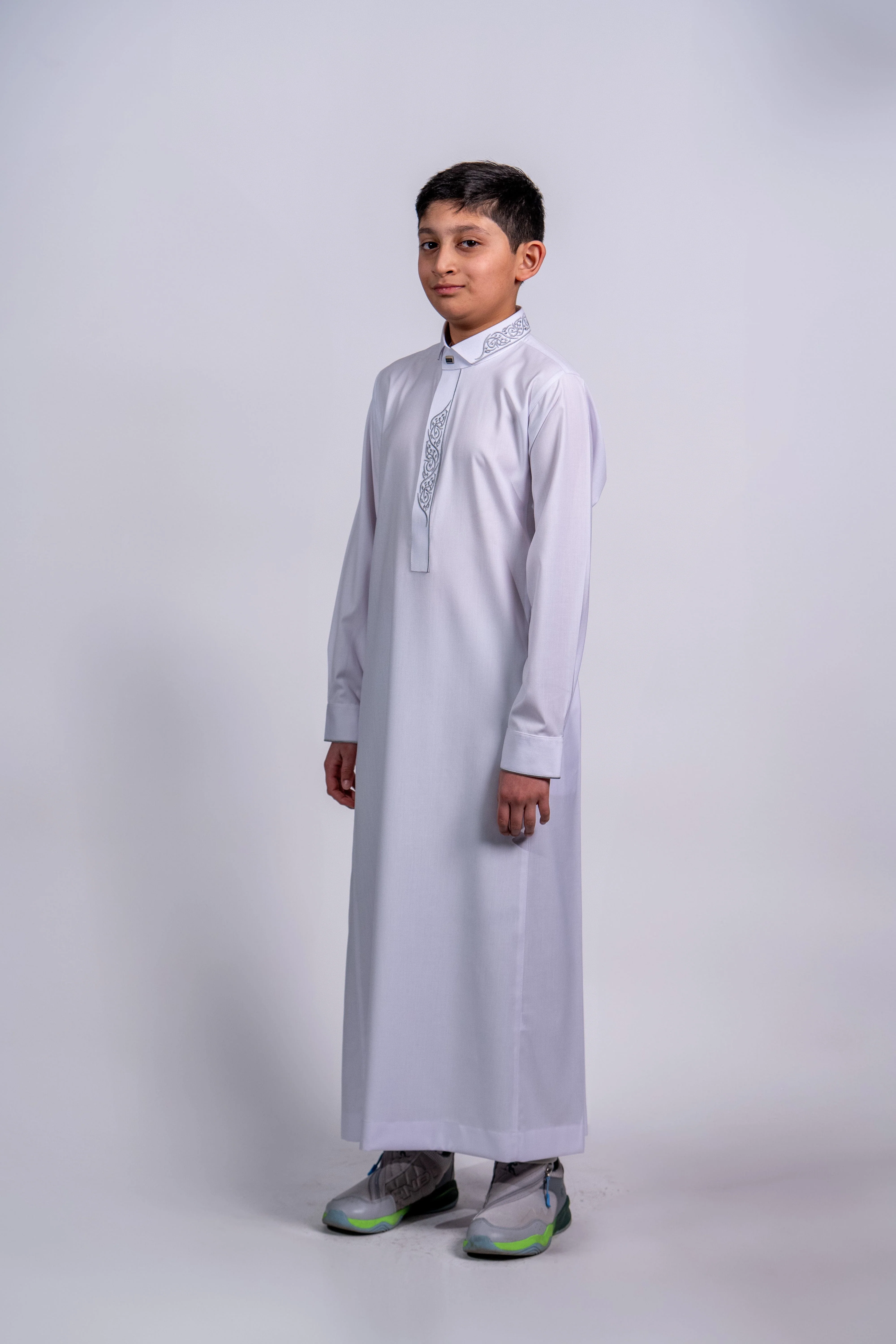 Kids Premium Thobe 214 White - Image 8