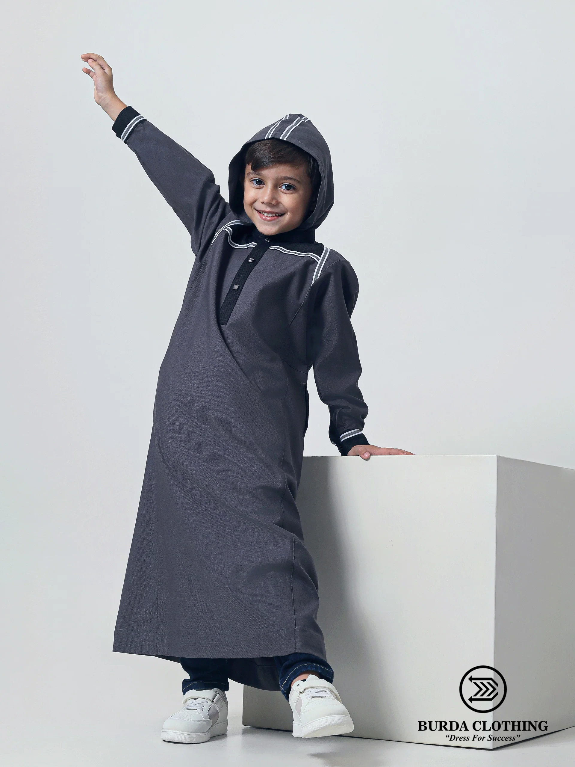 Kids Thobe 319 Gray - Image 4