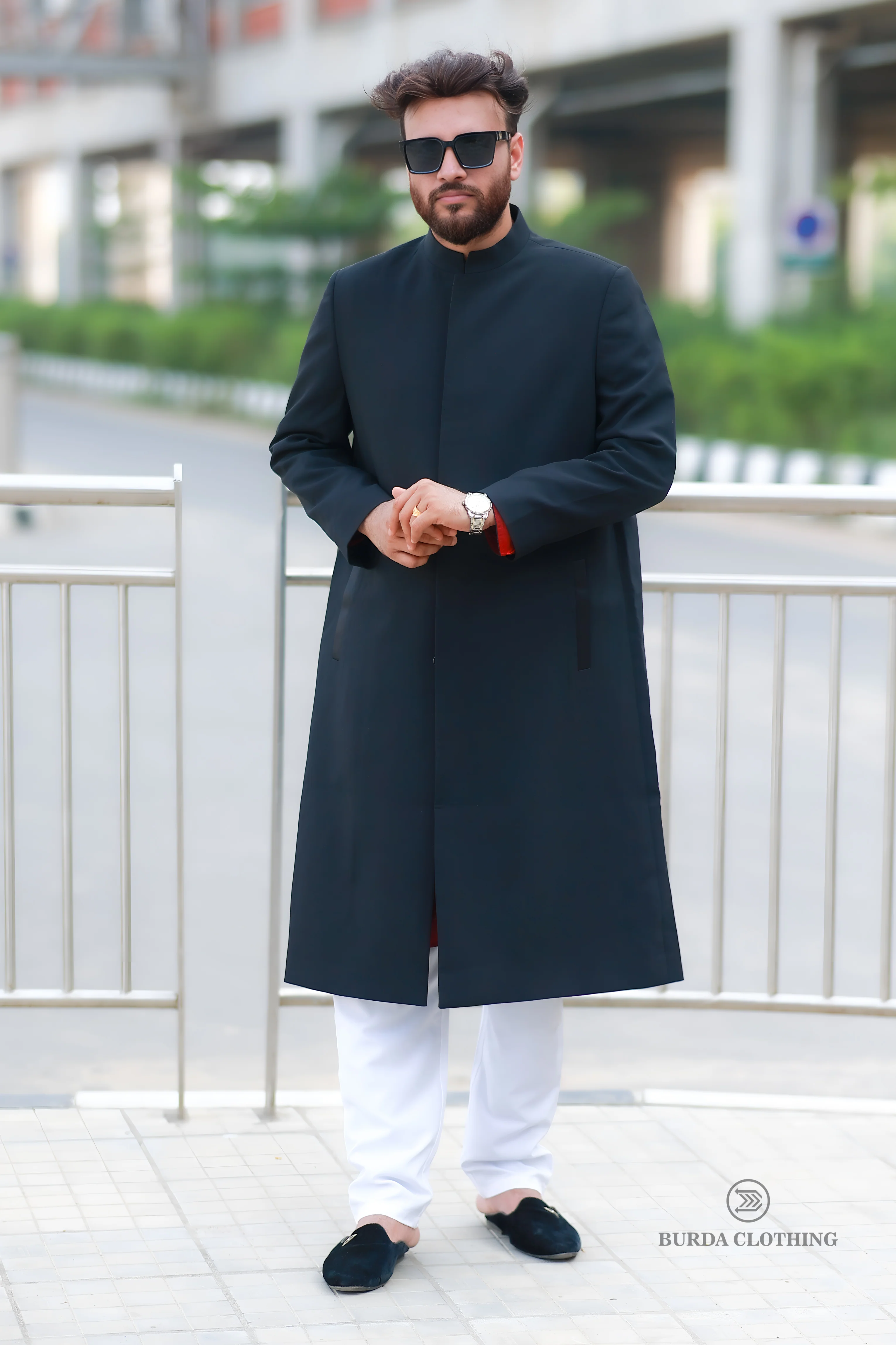 Stealth Black Long Coat - Image 2