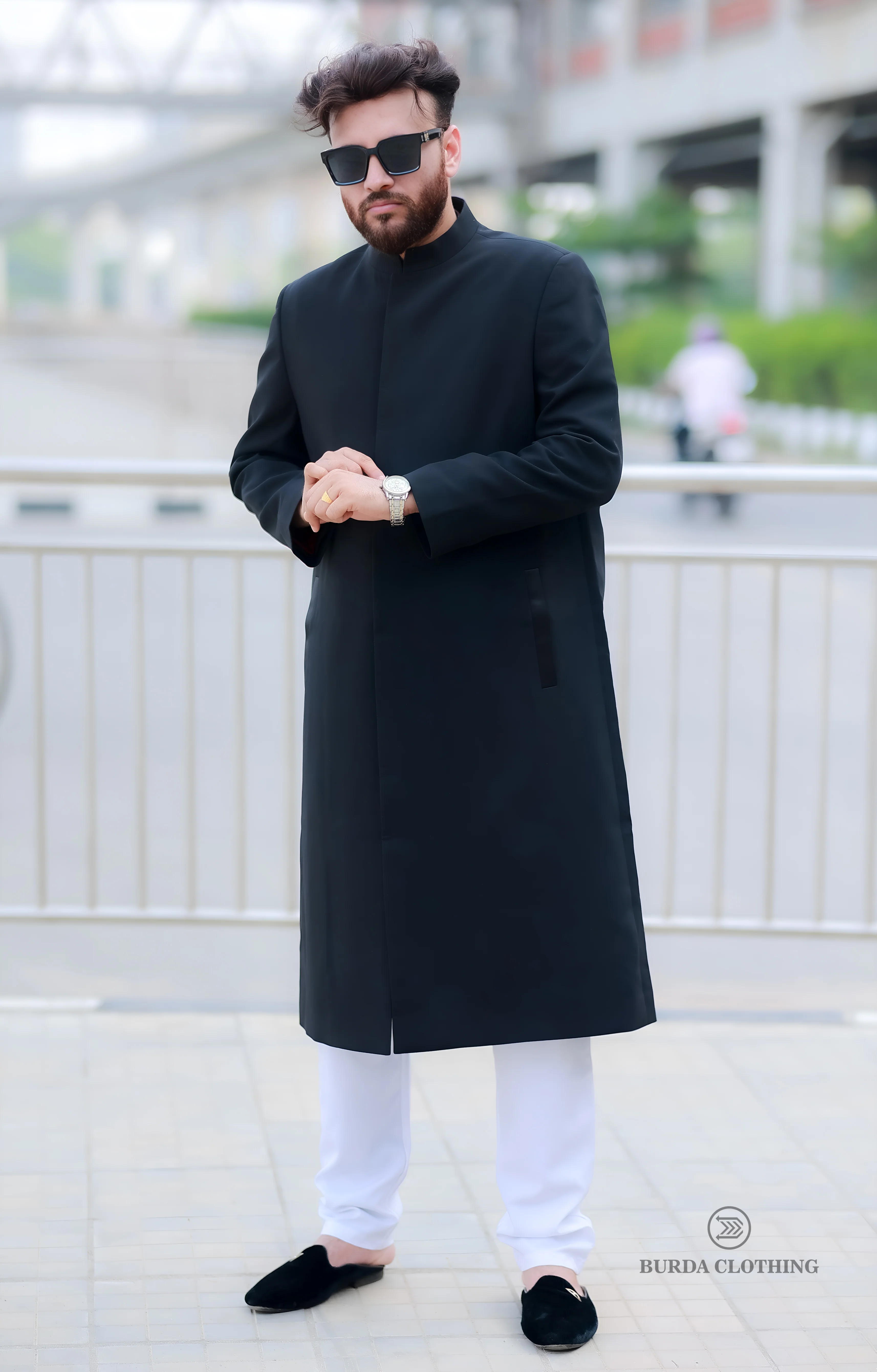 Stealth Black Long Coat - Image 5