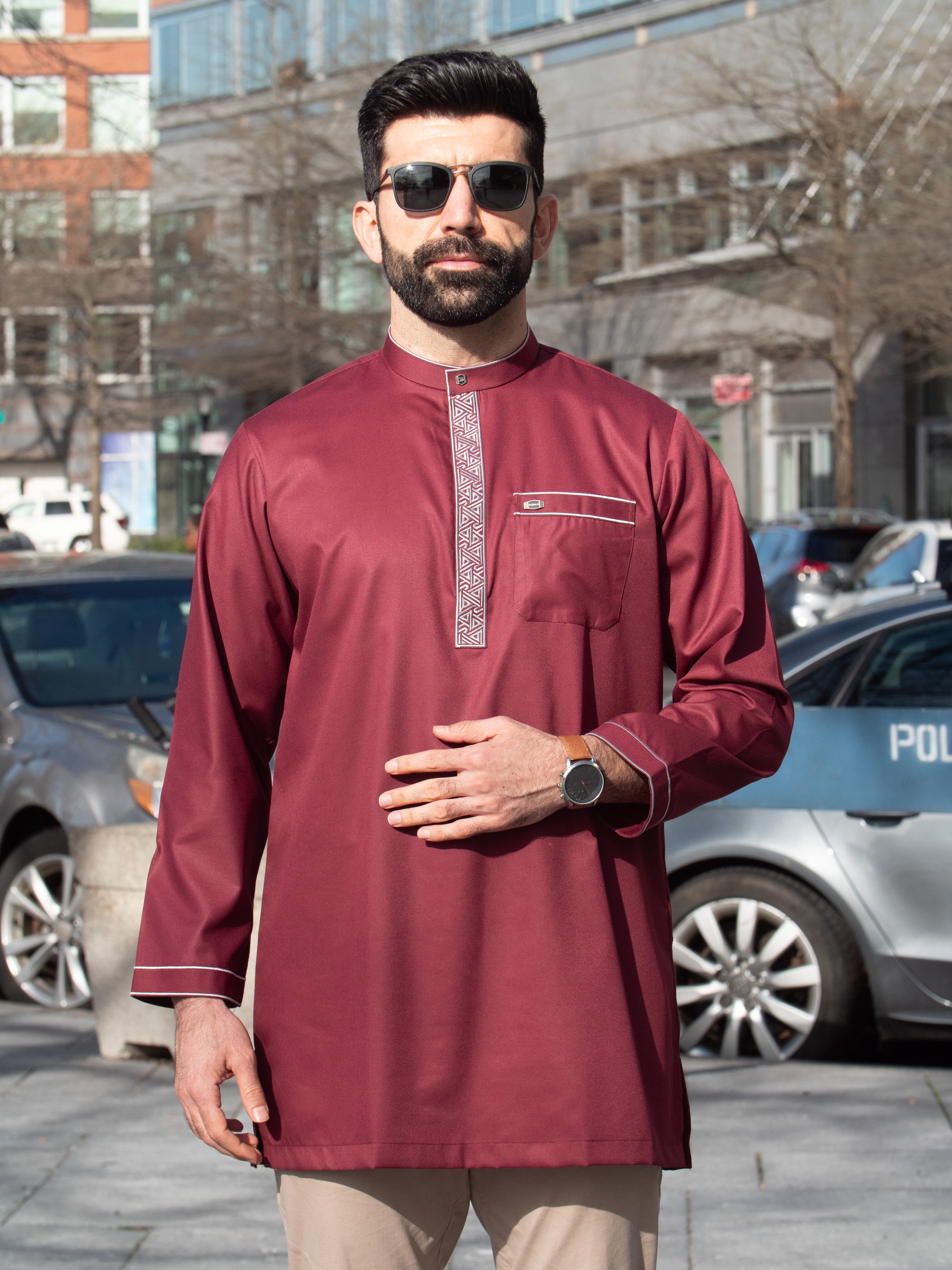 Short Kurta 010 Maroon - Image 12