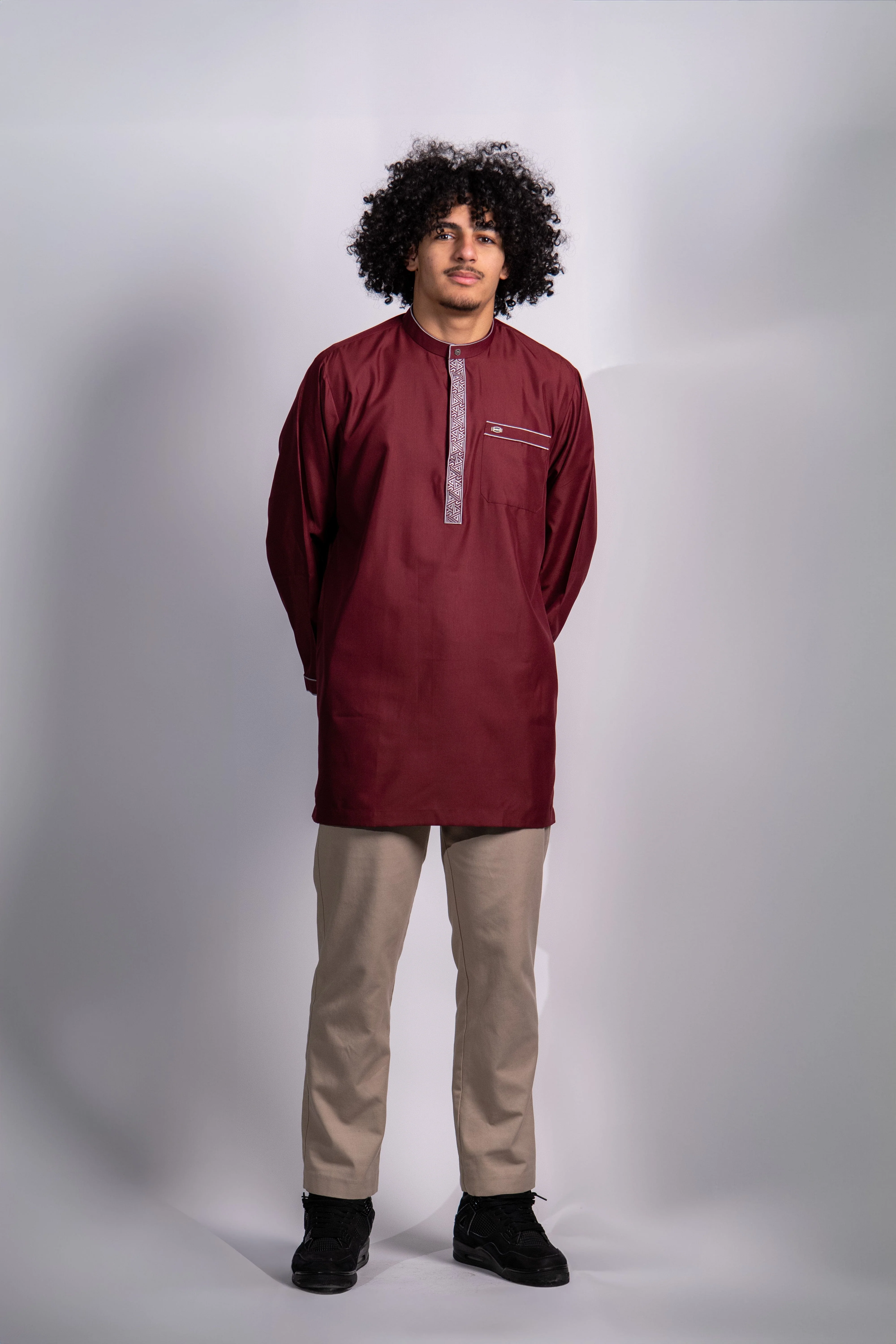 Short Kurta 010 Maroon - Image 5