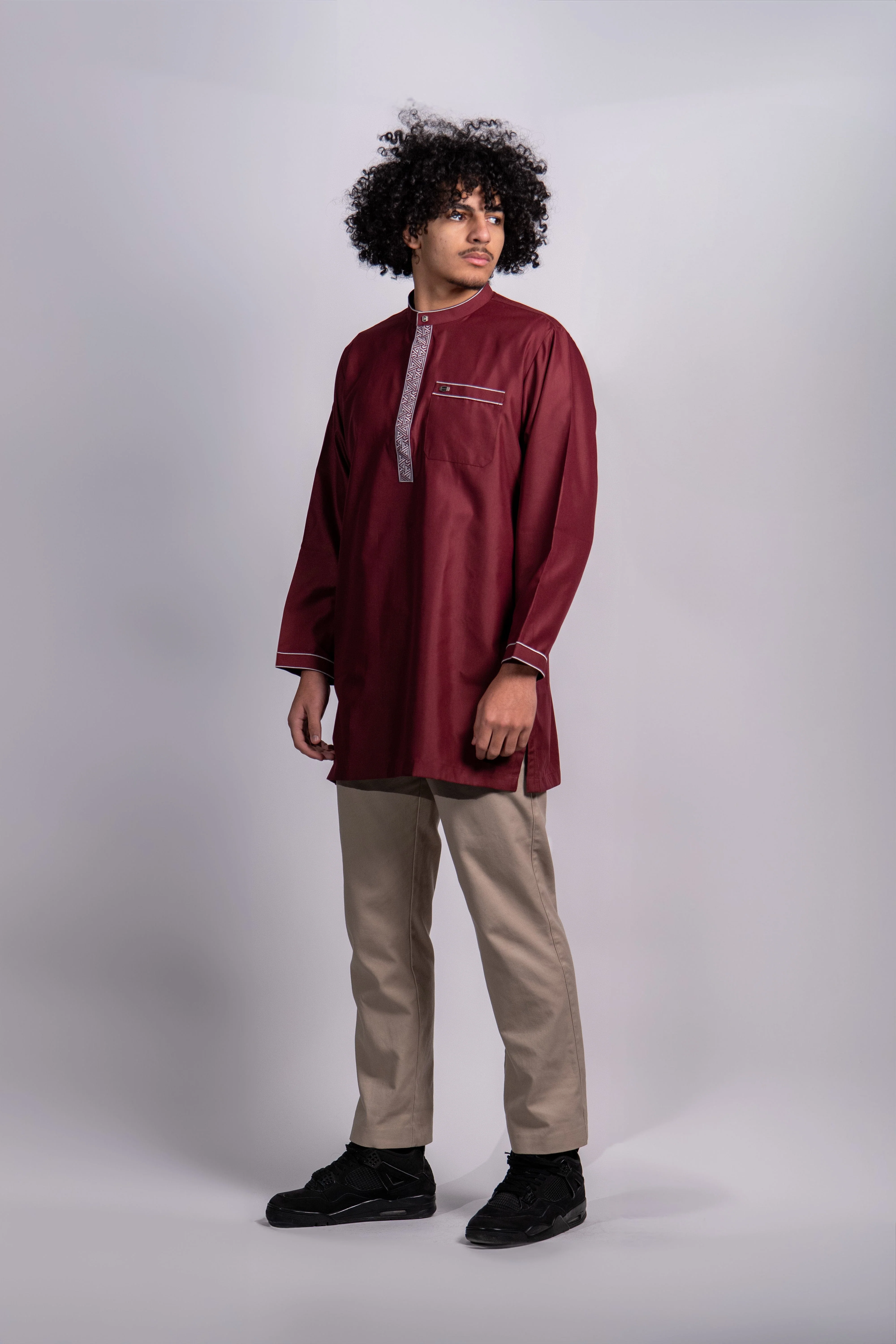 Short Kurta 010 Maroon - Image 7