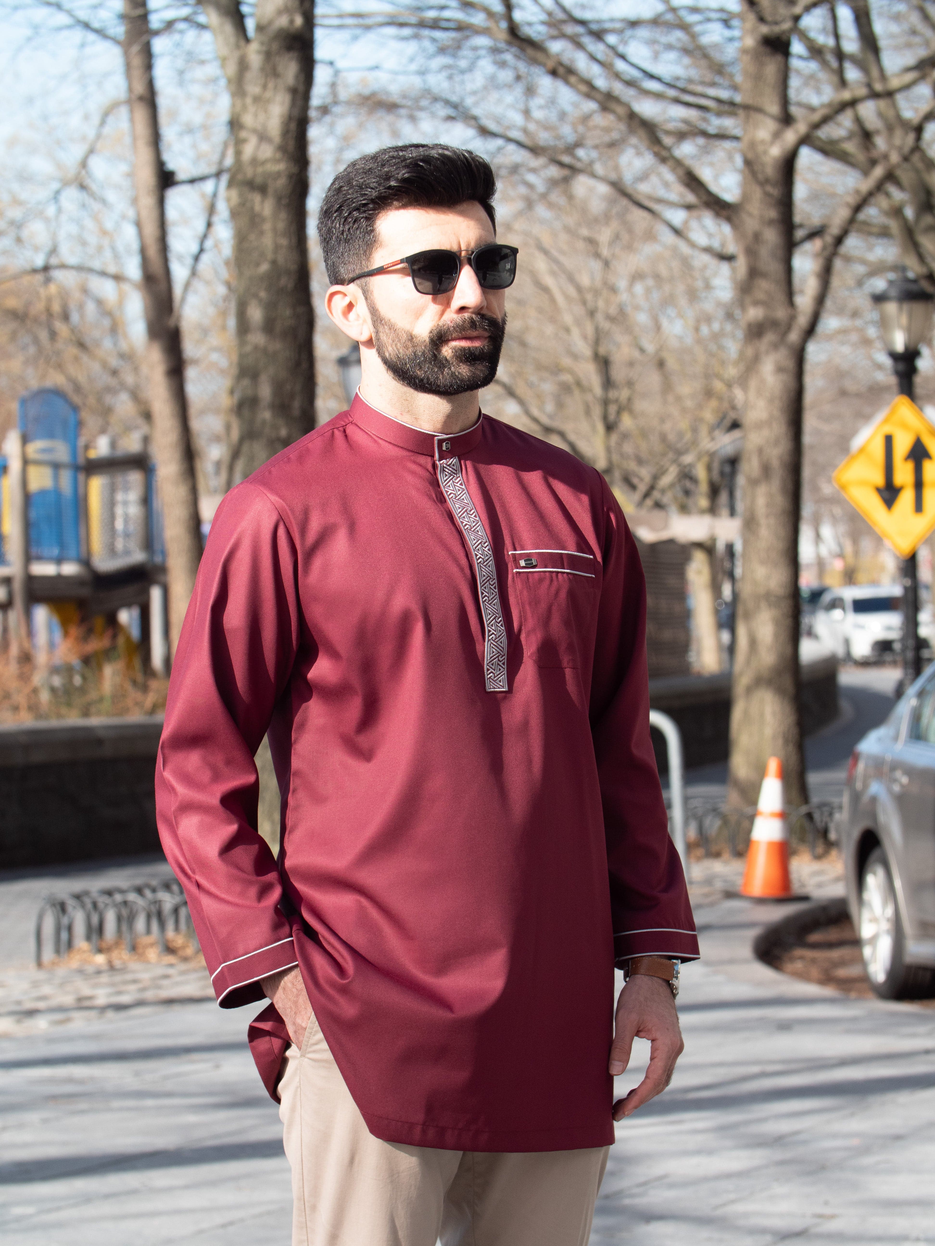 Short Kurta 010 Maroon - Image 8