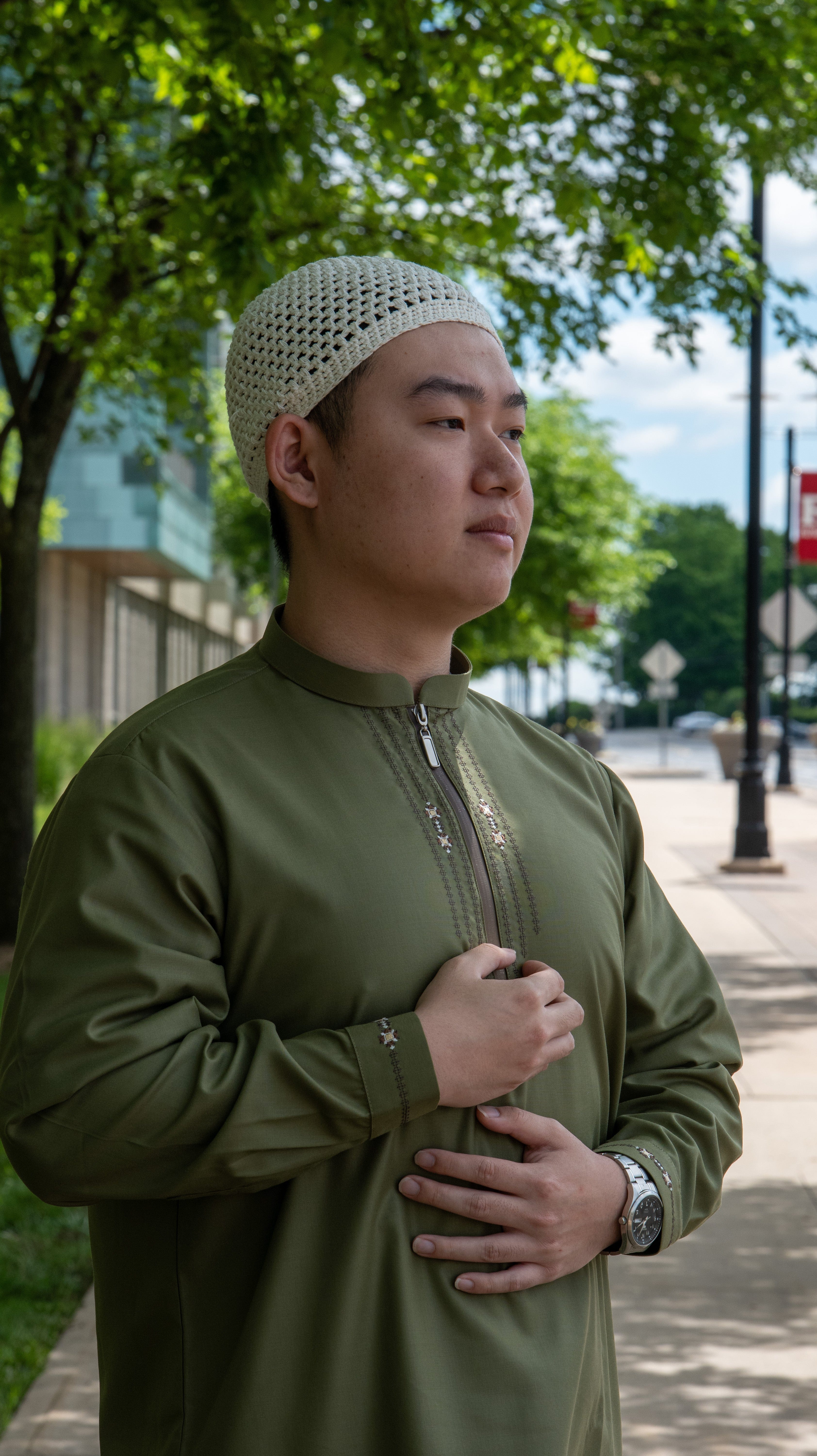 Short Kurta 012 Olive - Image 10