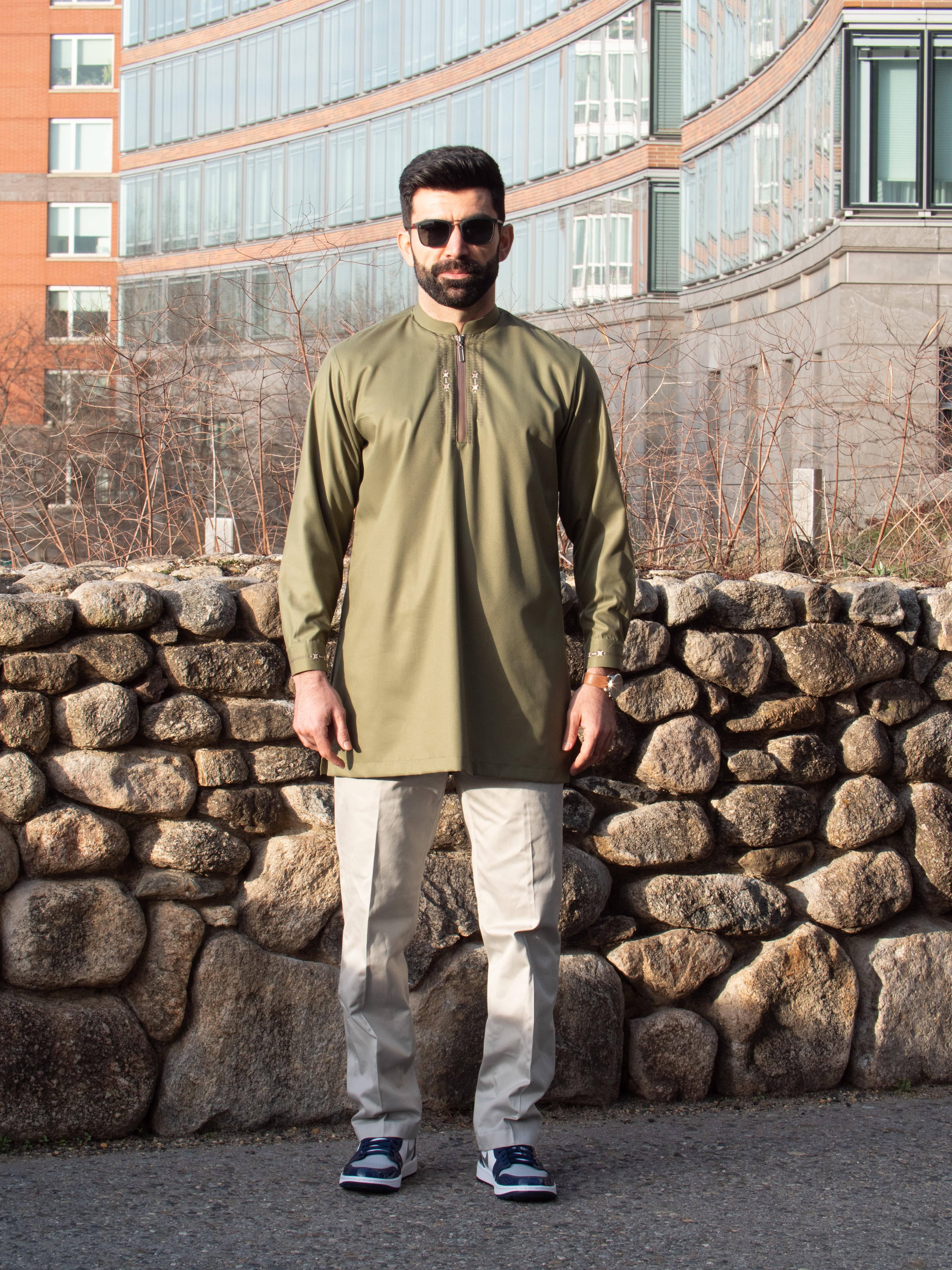 Short Kurta 012 Olive - Image 8