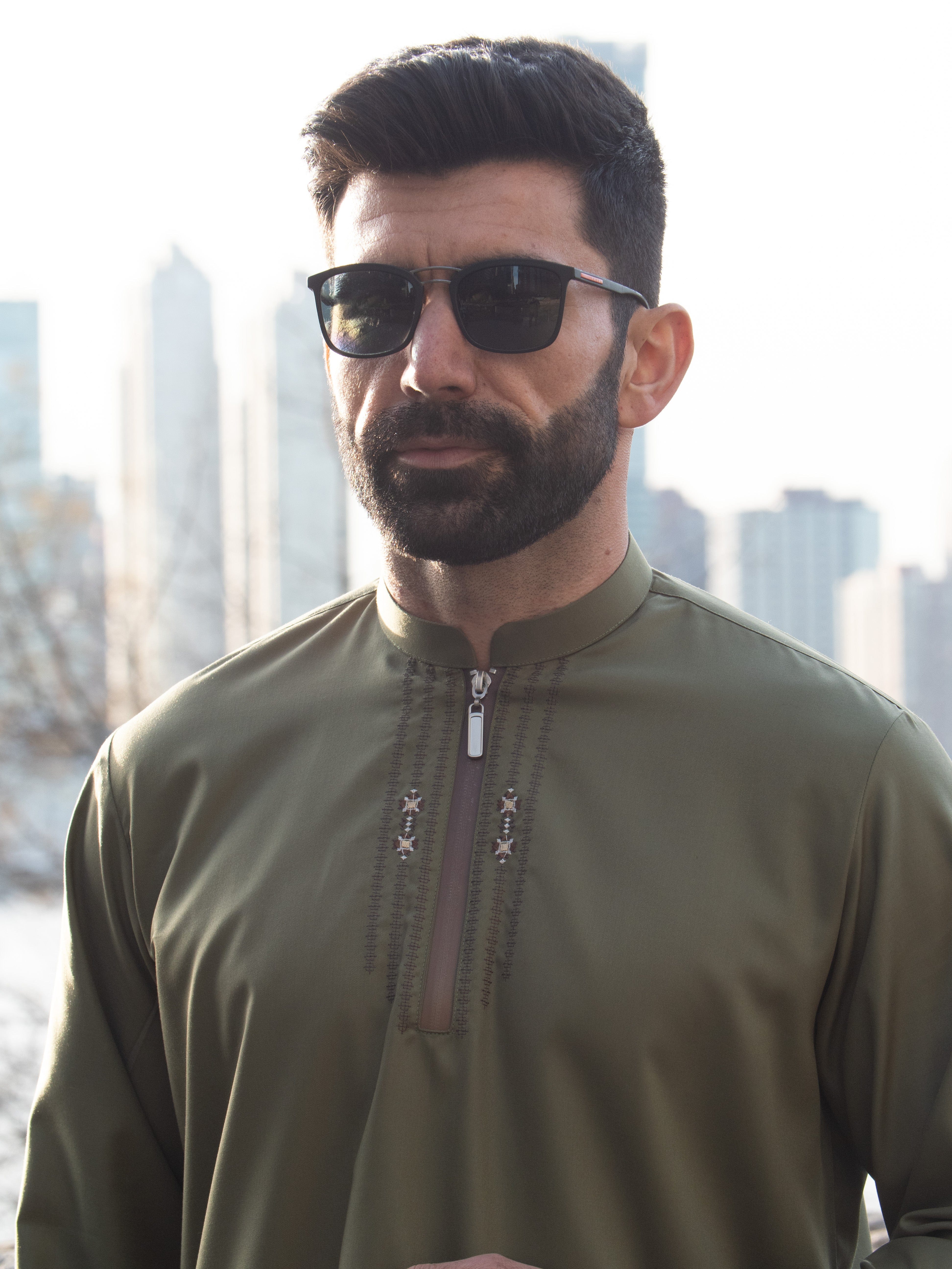 Short Kurta 012 Olive - Image 9