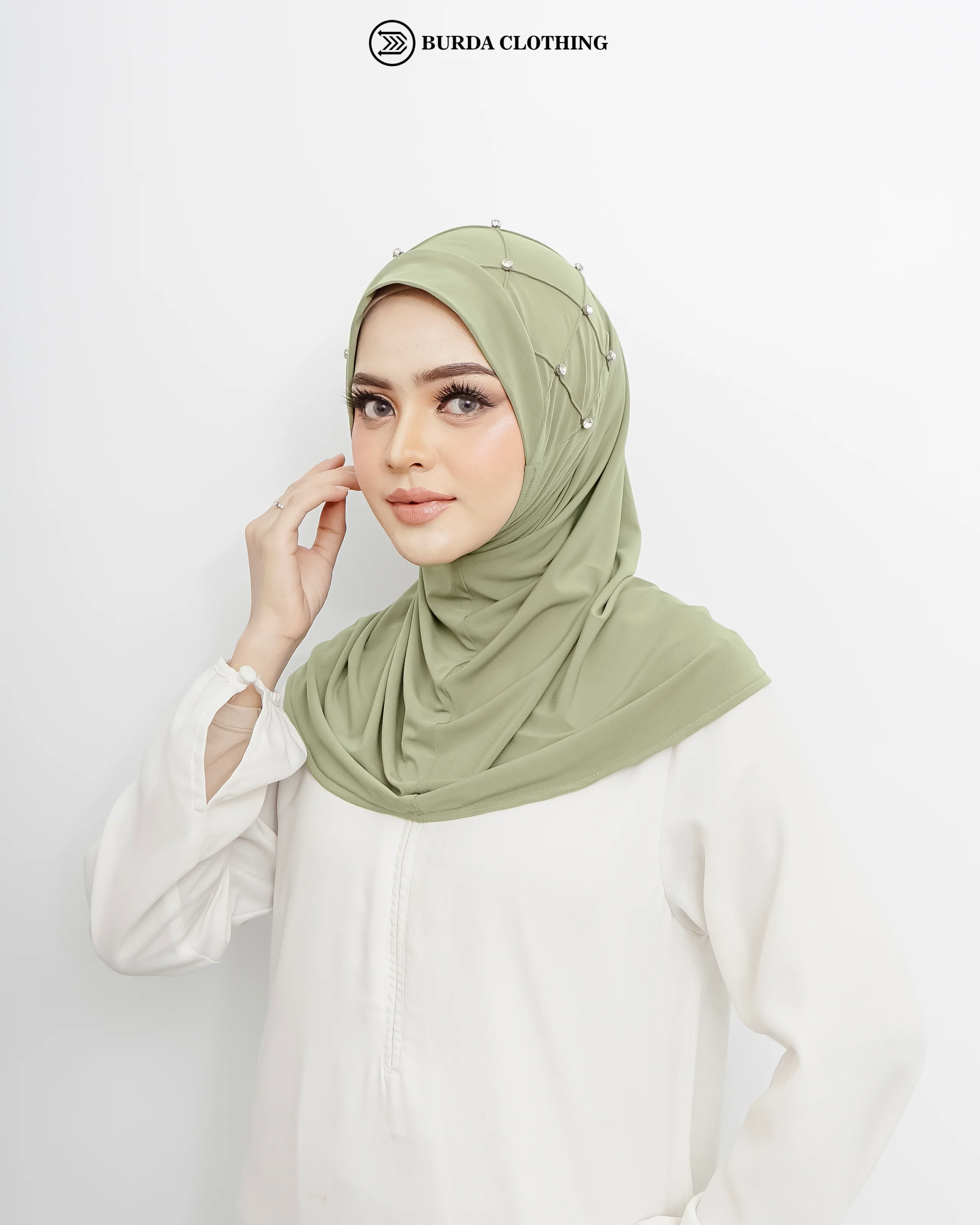 Pull on Hijab with Stone (Jersey) - Image 23