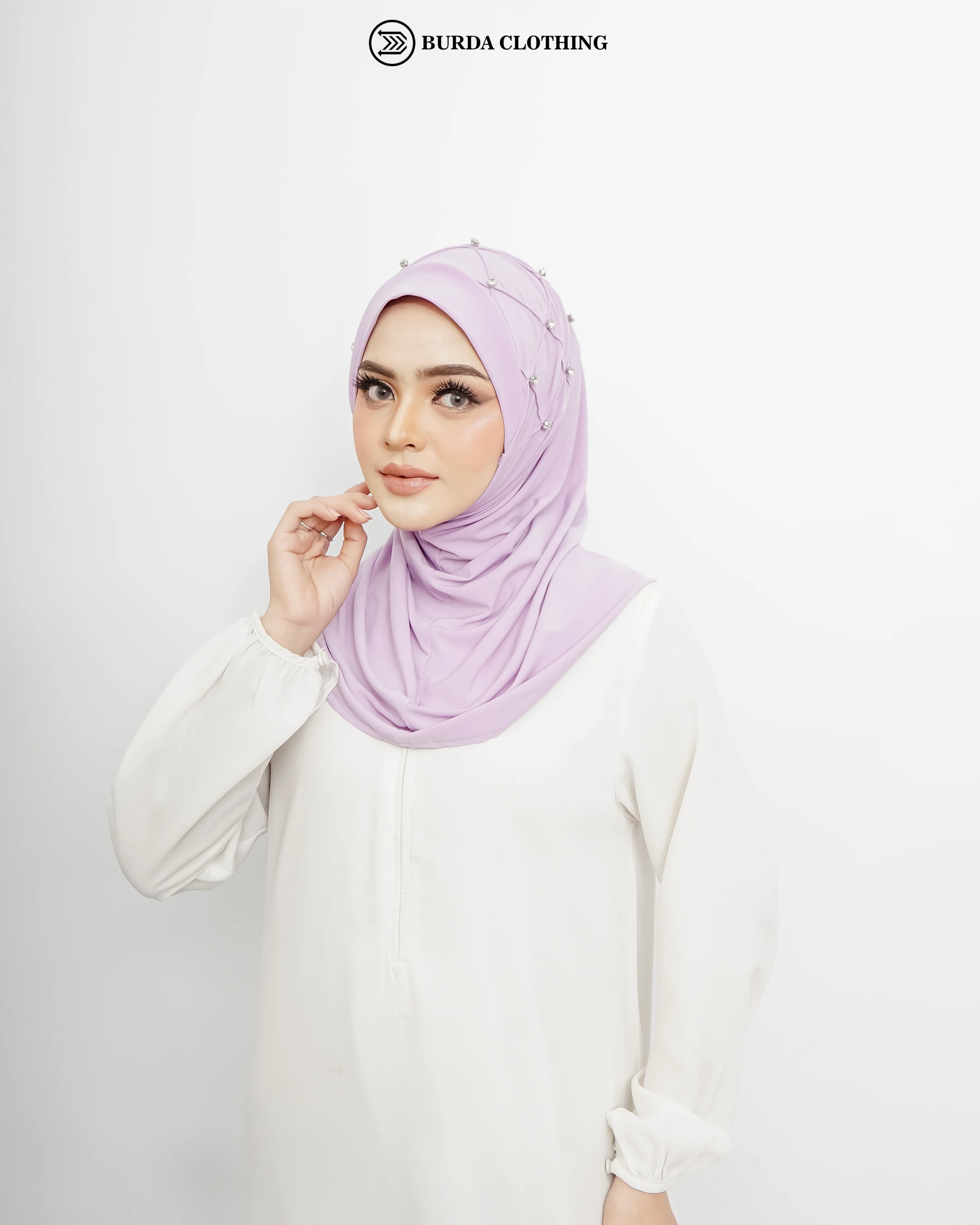 Pull on Hijab with Stone (Jersey) - Image 36