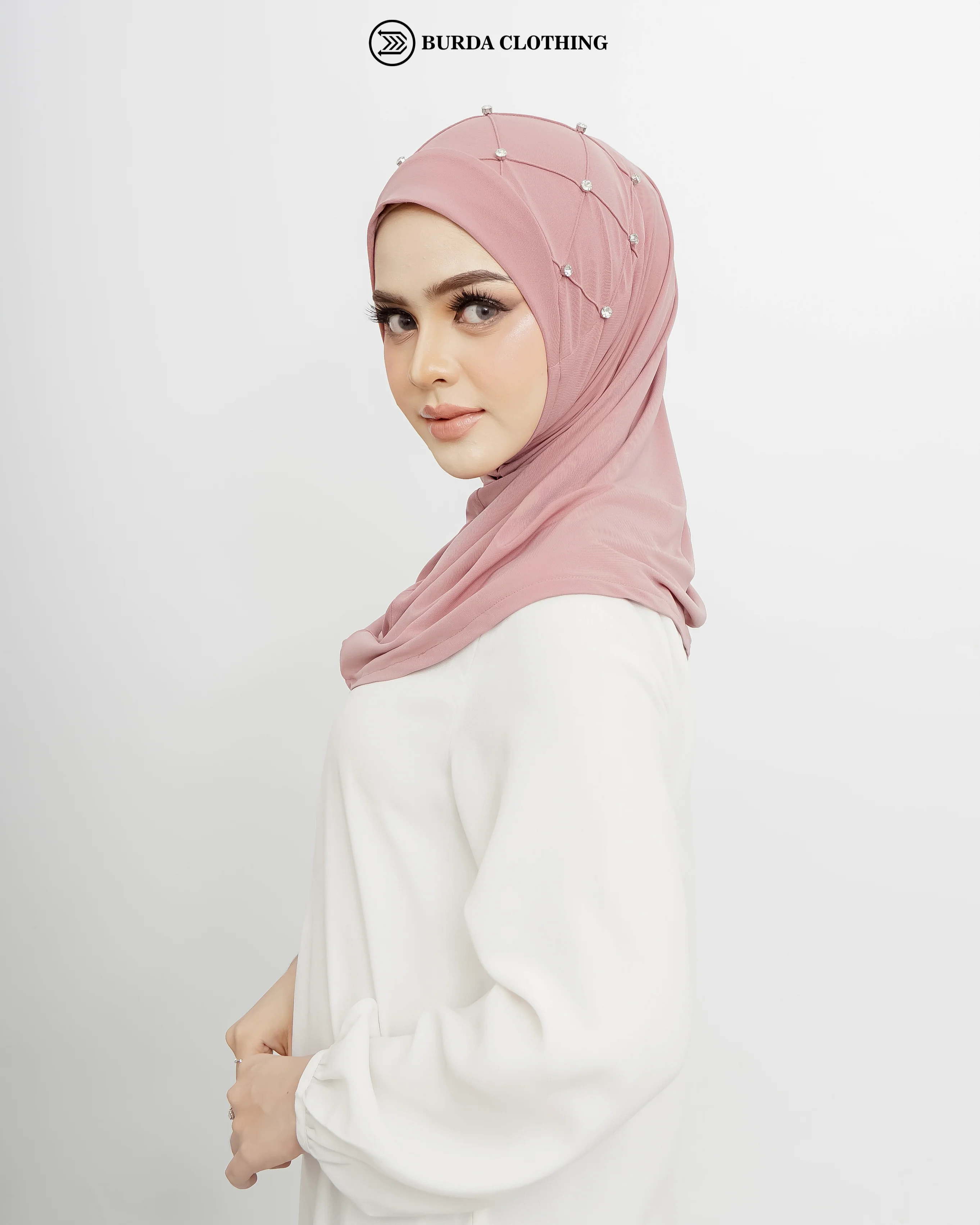 Pull on Hijab with Stone (Jersey) - Image 48