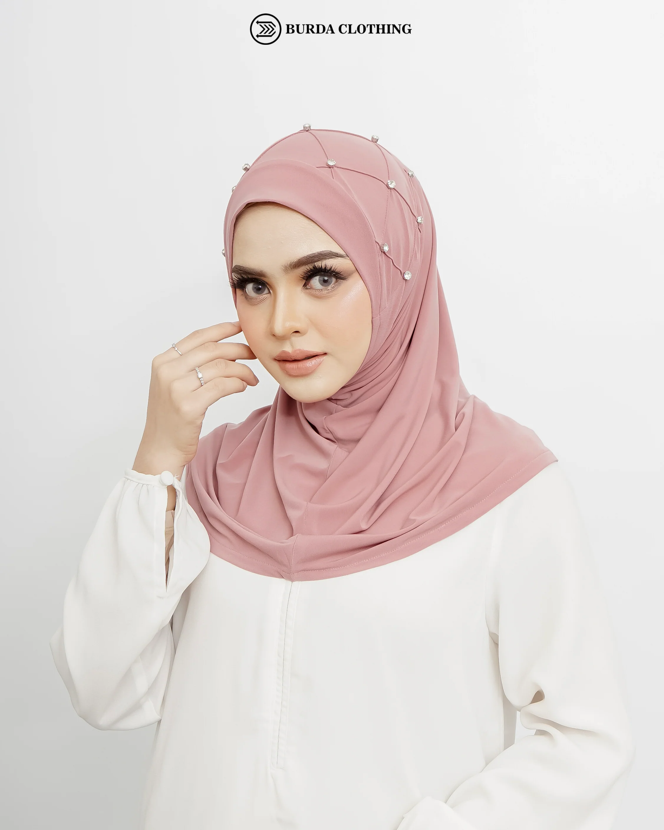 Pull on Hijab with Stone (Jersey) - Image 49
