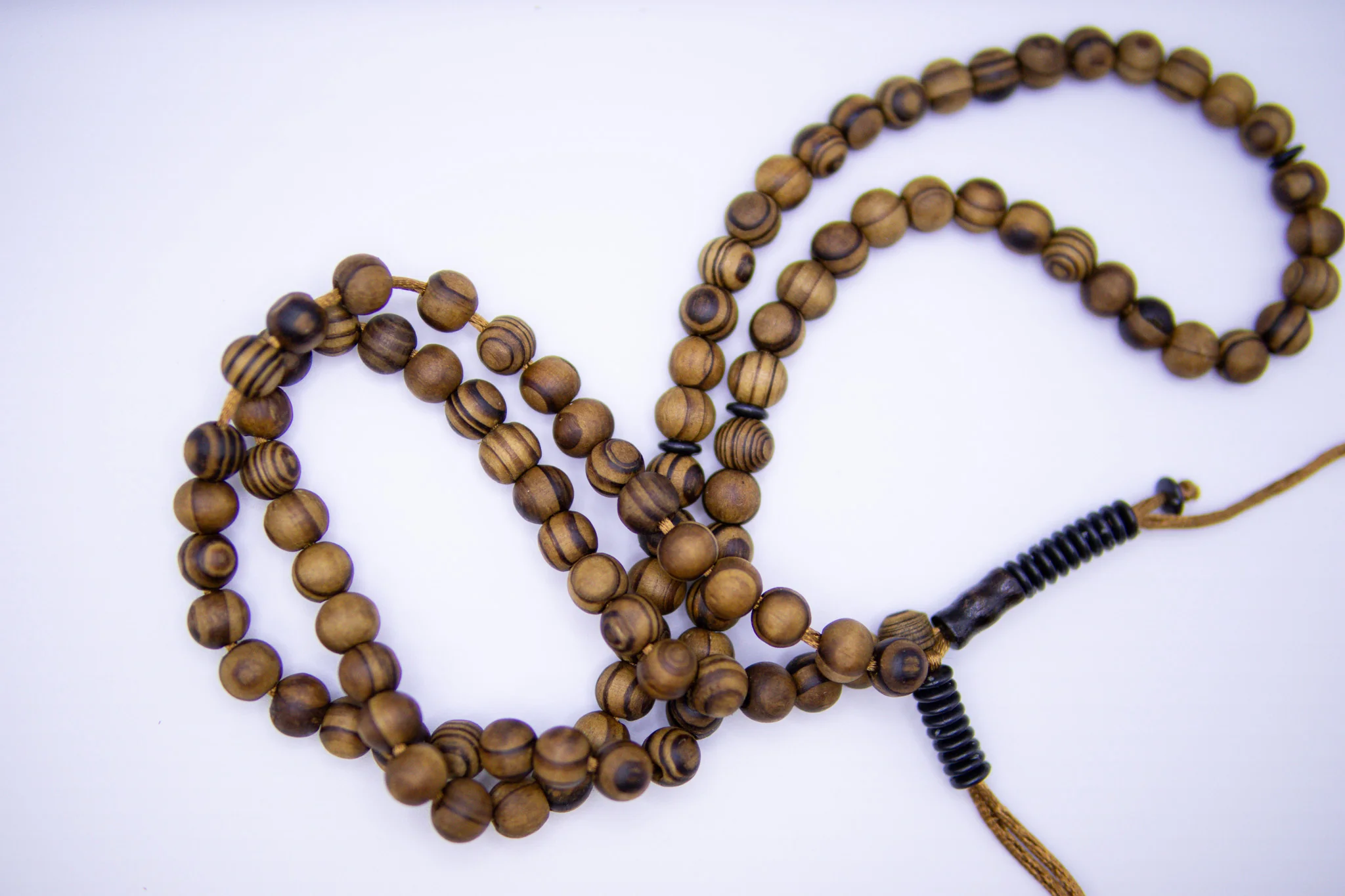 Islamic Tesbih wooden 99 Count Polished Prayer Beads 8mm - Brown - Image 6