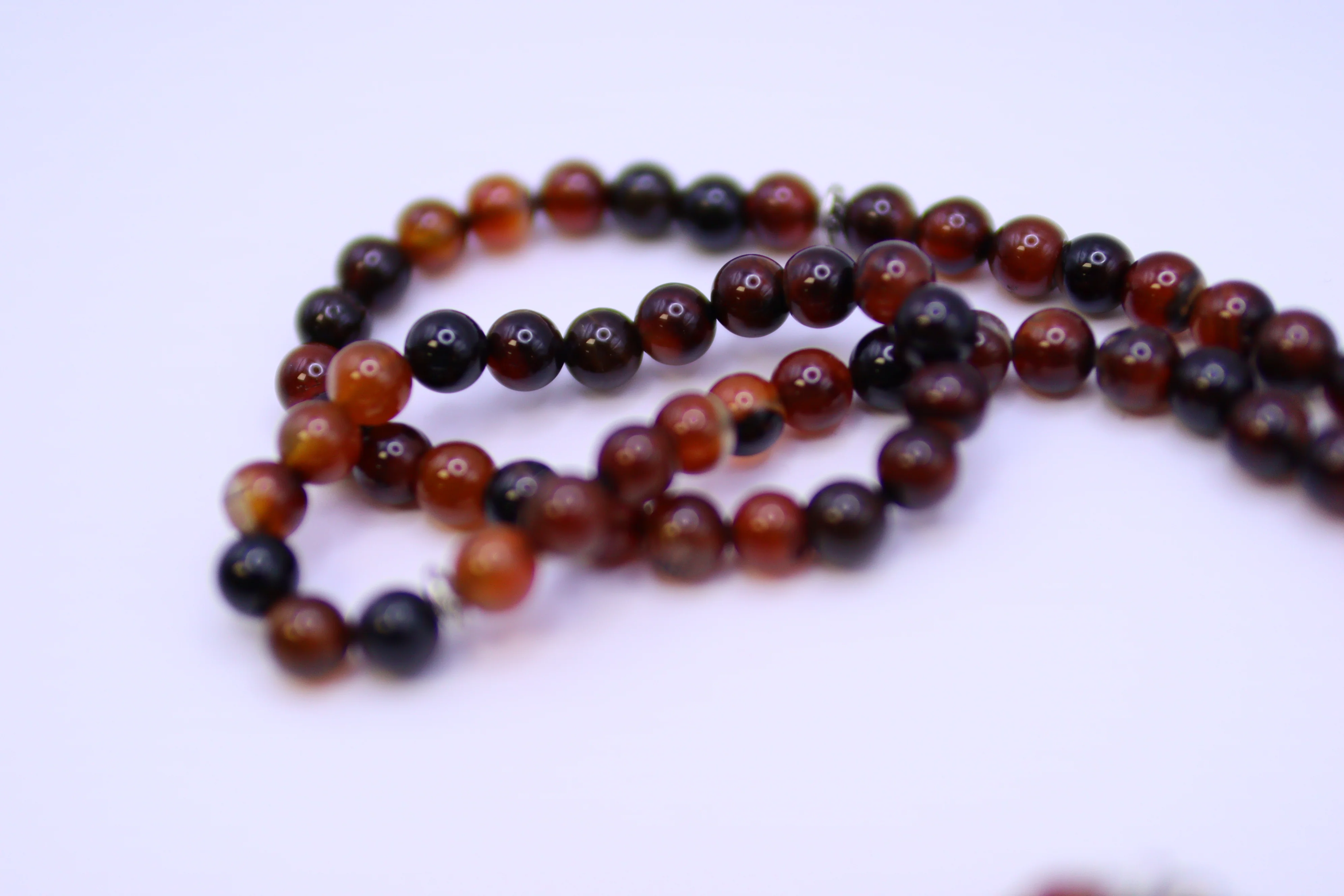 Islamic Tesbih Real stone 99 Prayer Beads 8mm - Brown - Image 2
