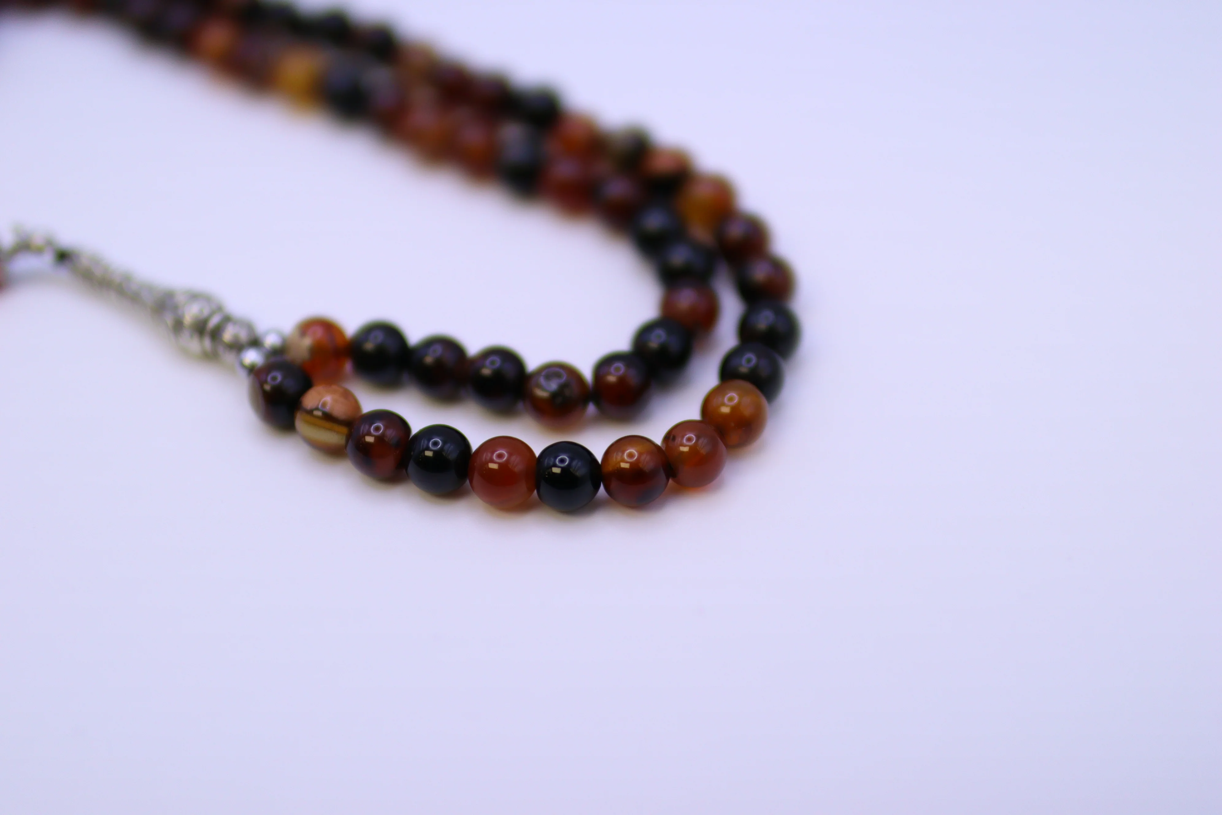 Islamic Tesbih Real stone 99 Prayer Beads 8mm - Brown - Image 3