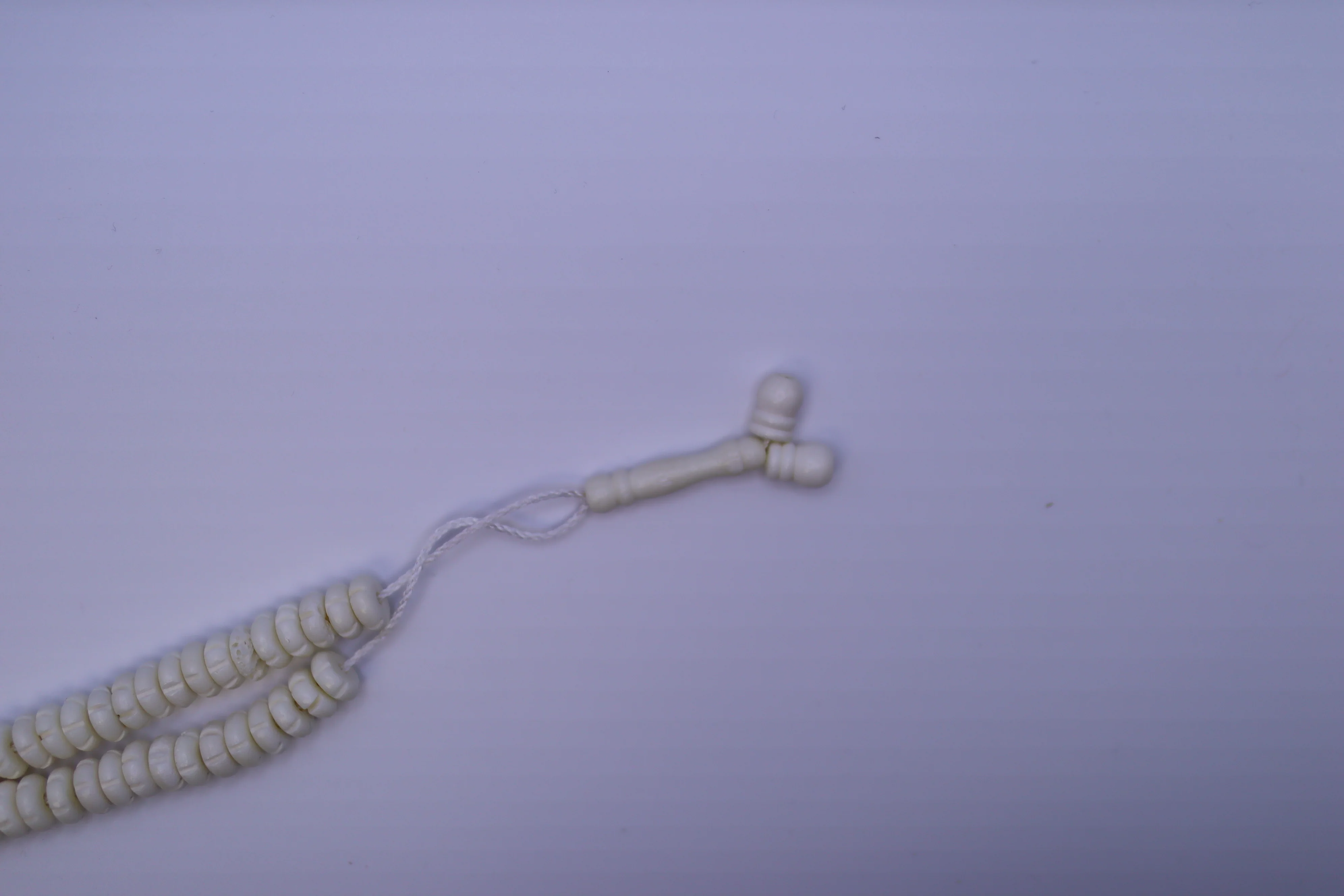 Islamic Tesbih Camel bone 99 Count Polished Prayer Beads 6mm White - Image 4