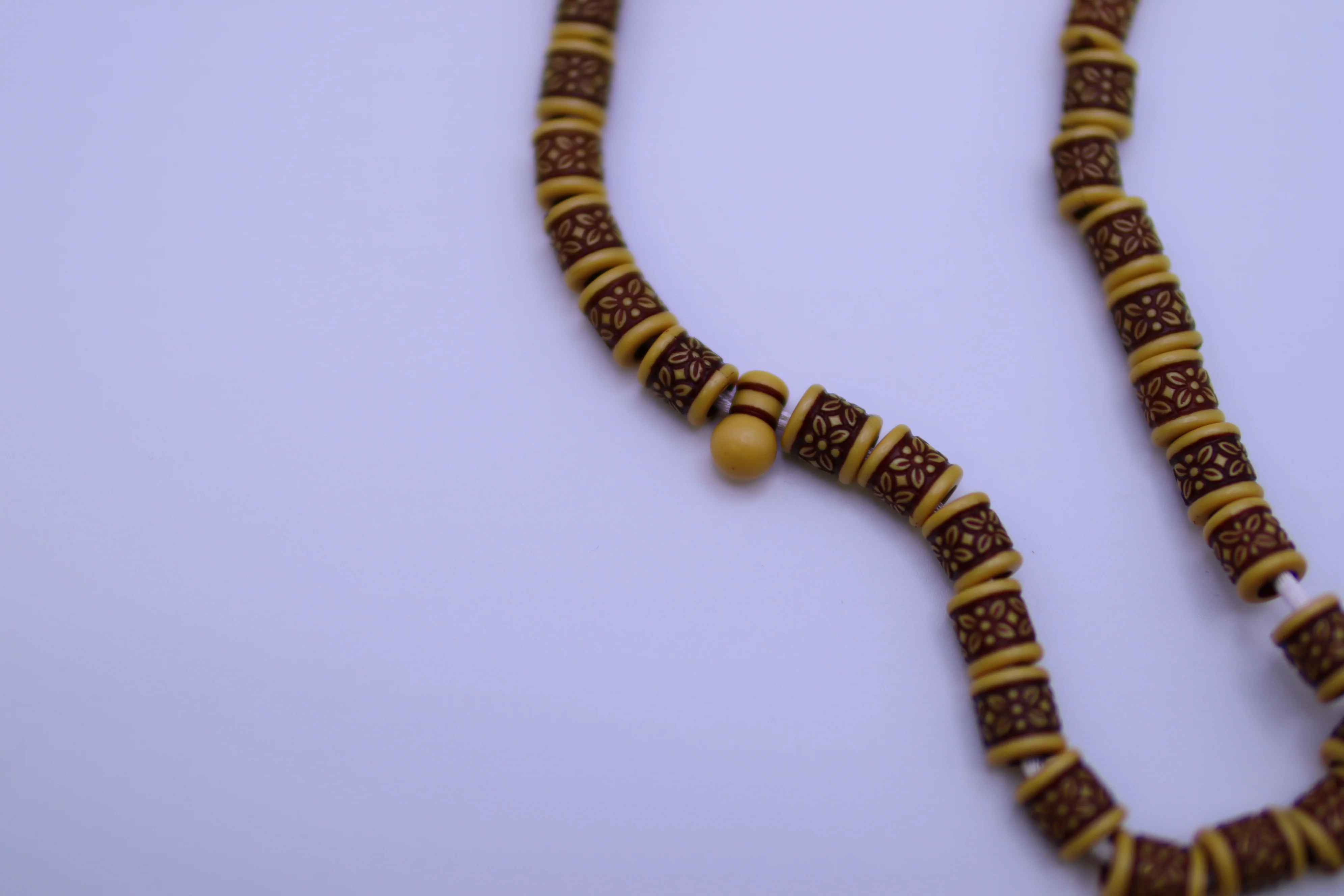 Islamic Tesbih wooden 99 Count Polished Prayer Beads 8mm - Brown gold - Image 5