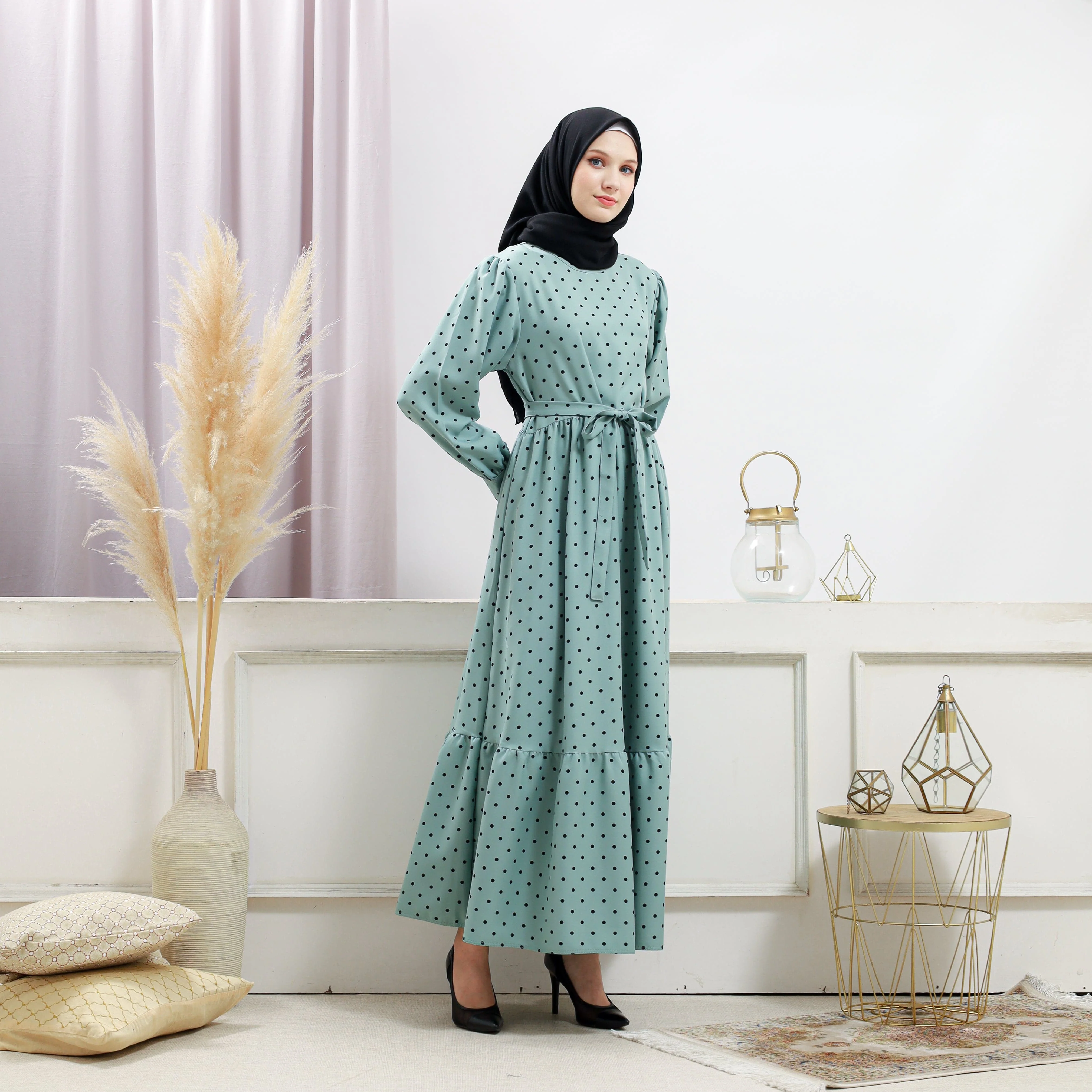 Women's Turquoise Polka Dot Dress - Image 10