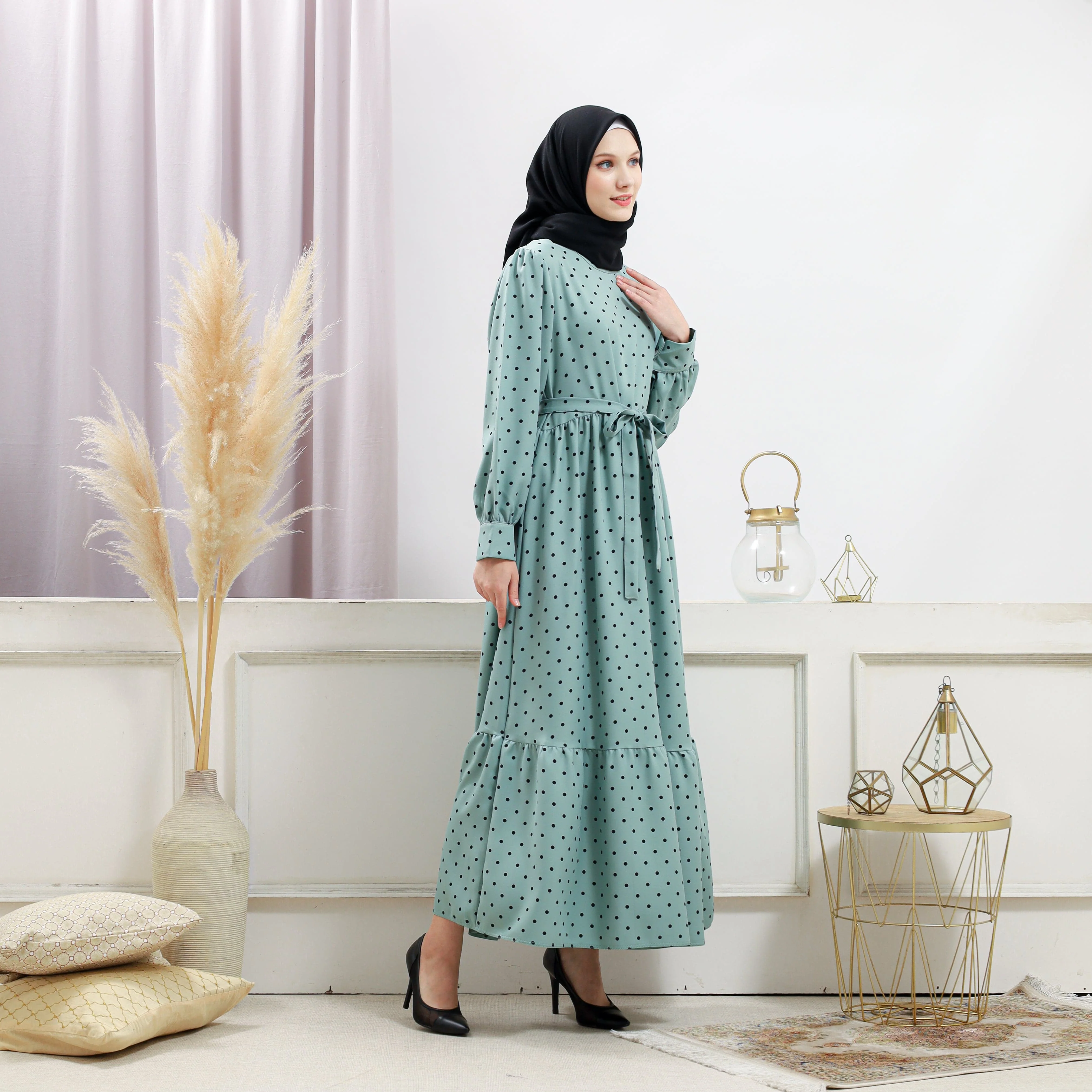 Women's Turquoise Polka Dot Dress - Image 11