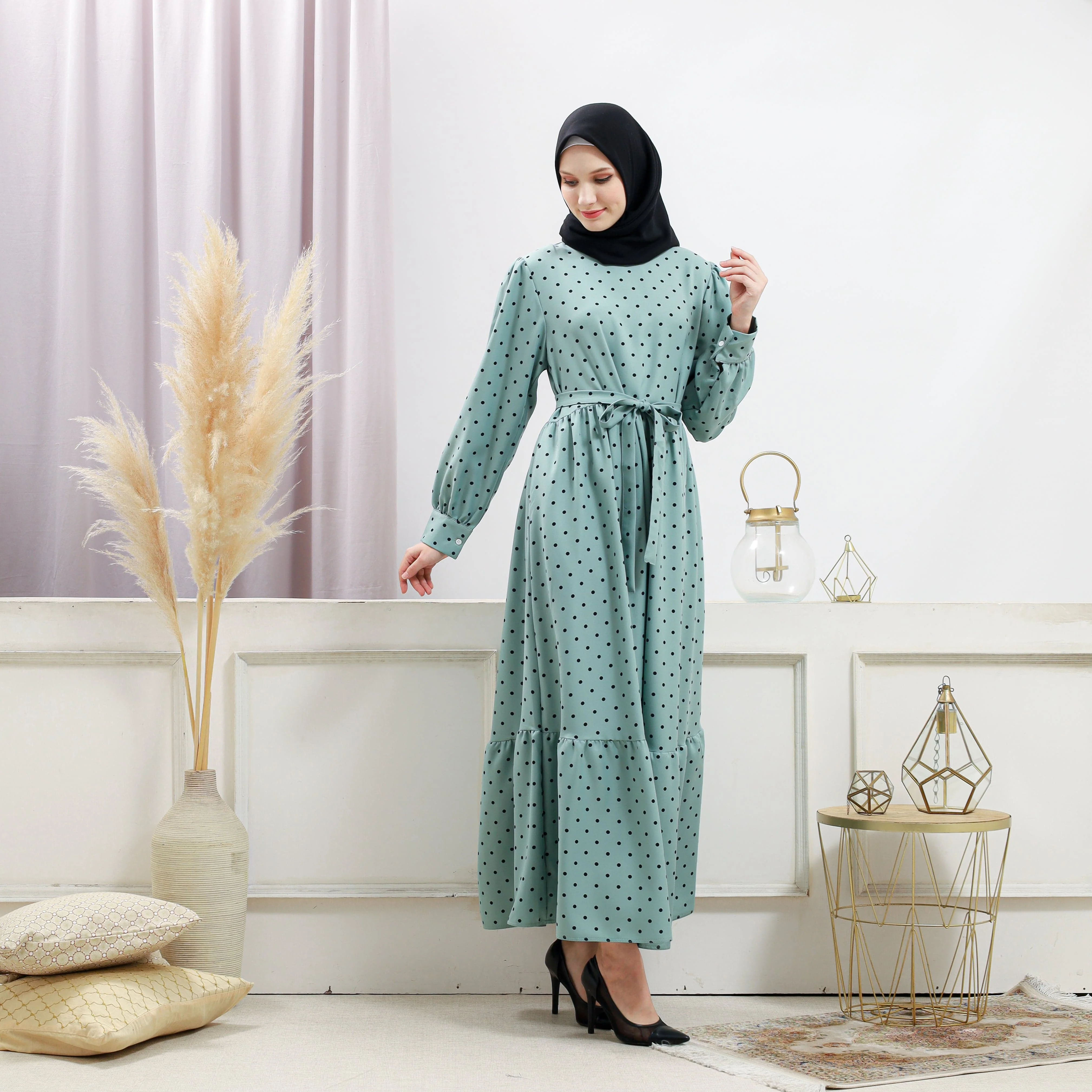 Women's Turquoise Polka Dot Dress - Image 12