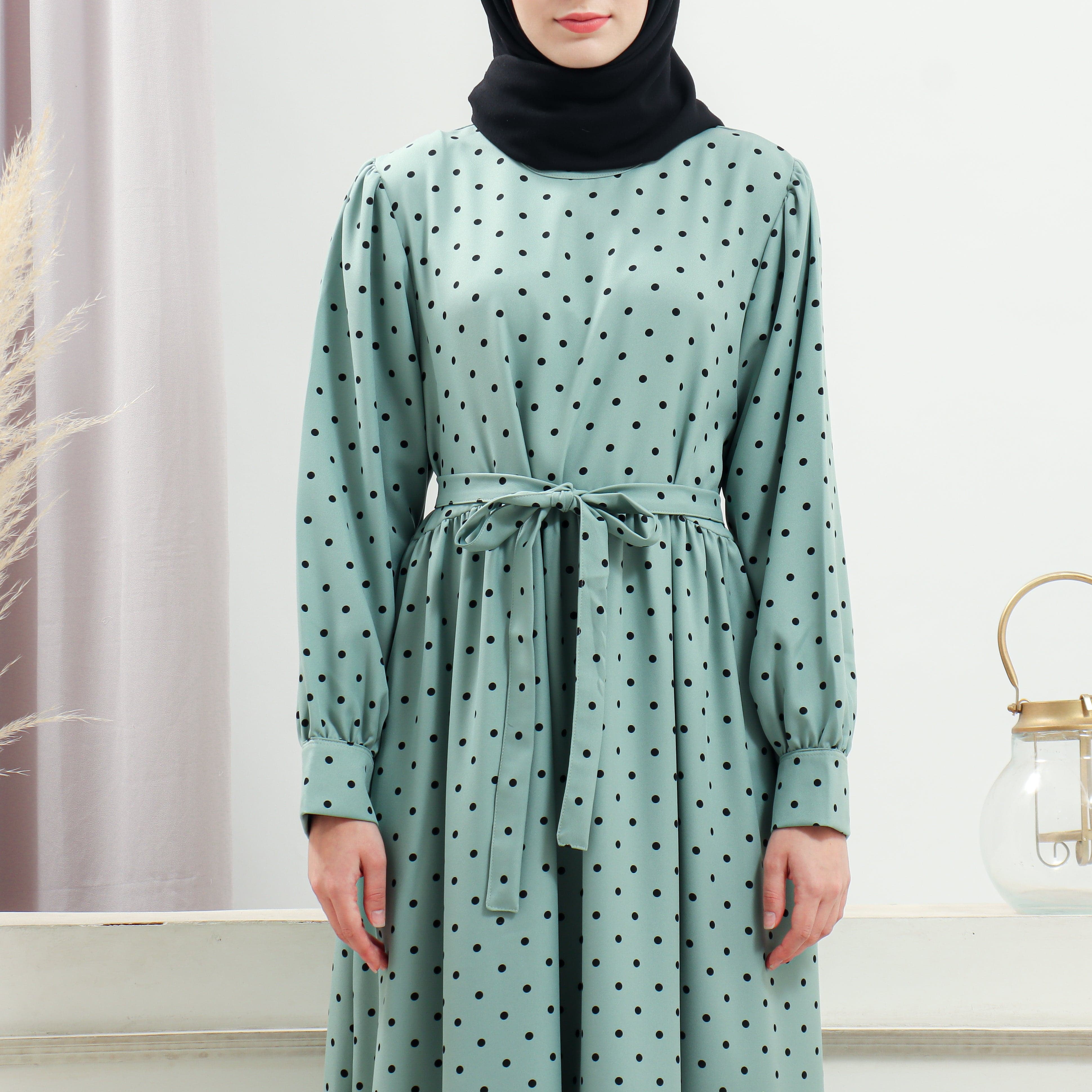 Women's Turquoise Polka Dot Dress - Image 16