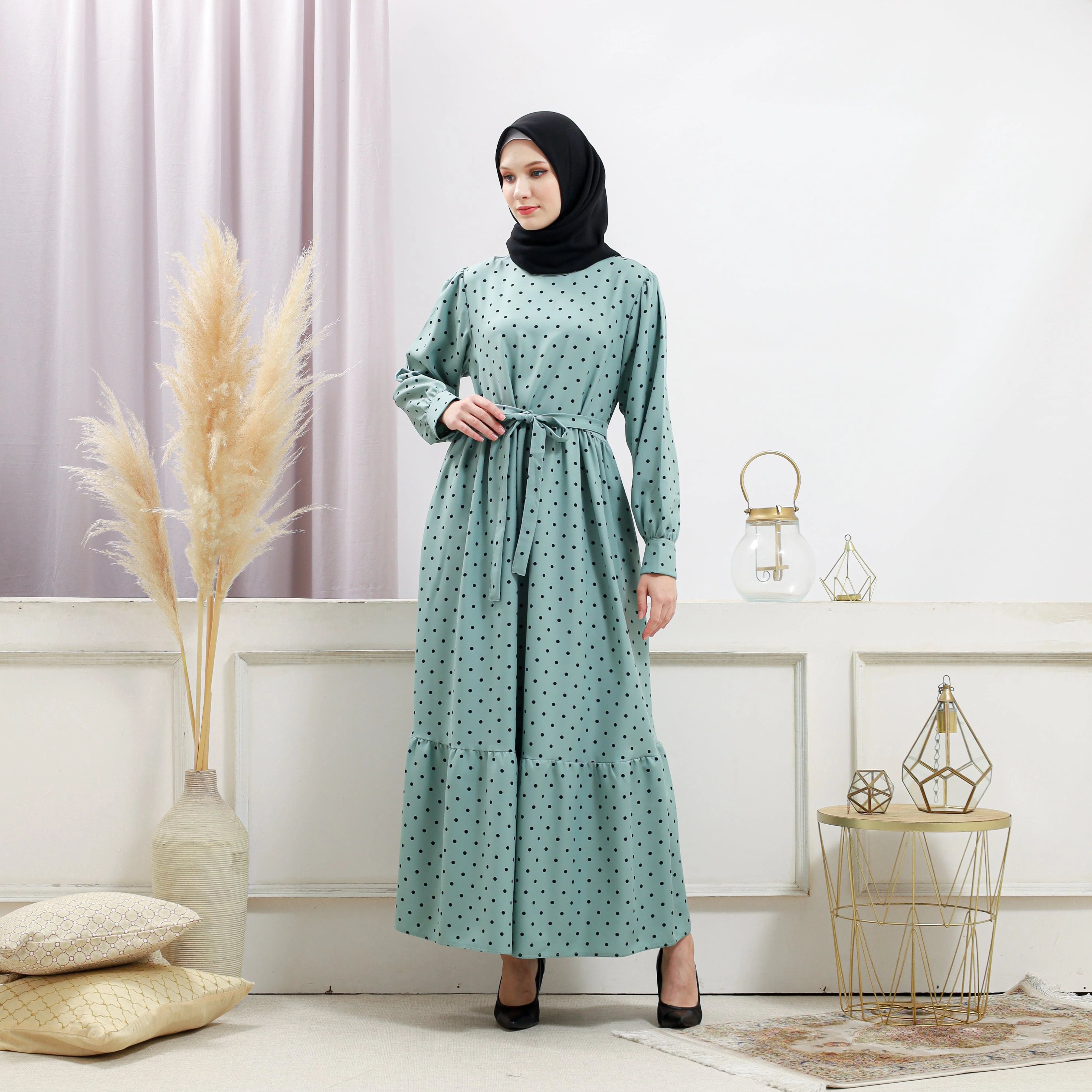 Women's Turquoise Polka Dot Dress - Image 5