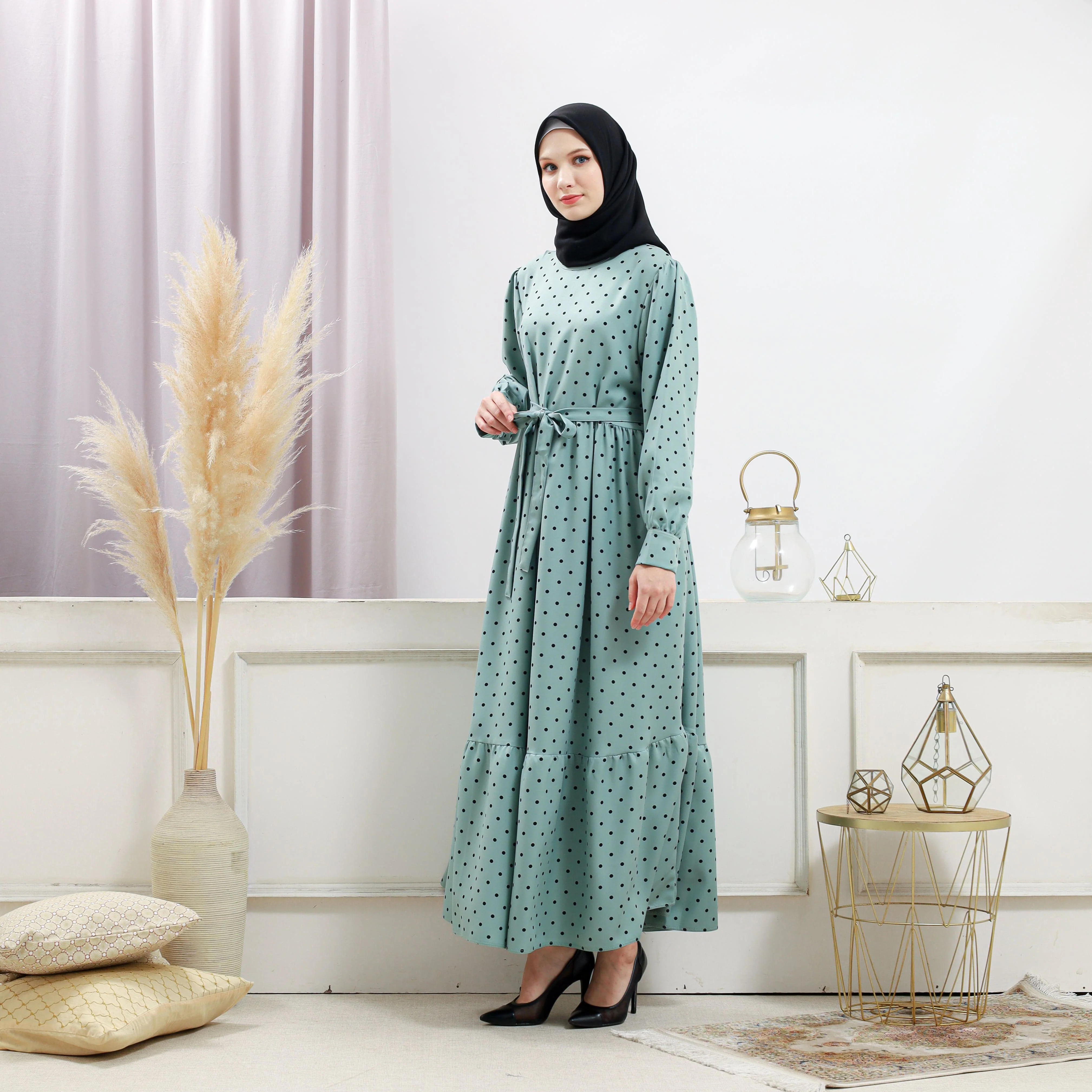 Women's Turquoise Polka Dot Dress - Image 6
