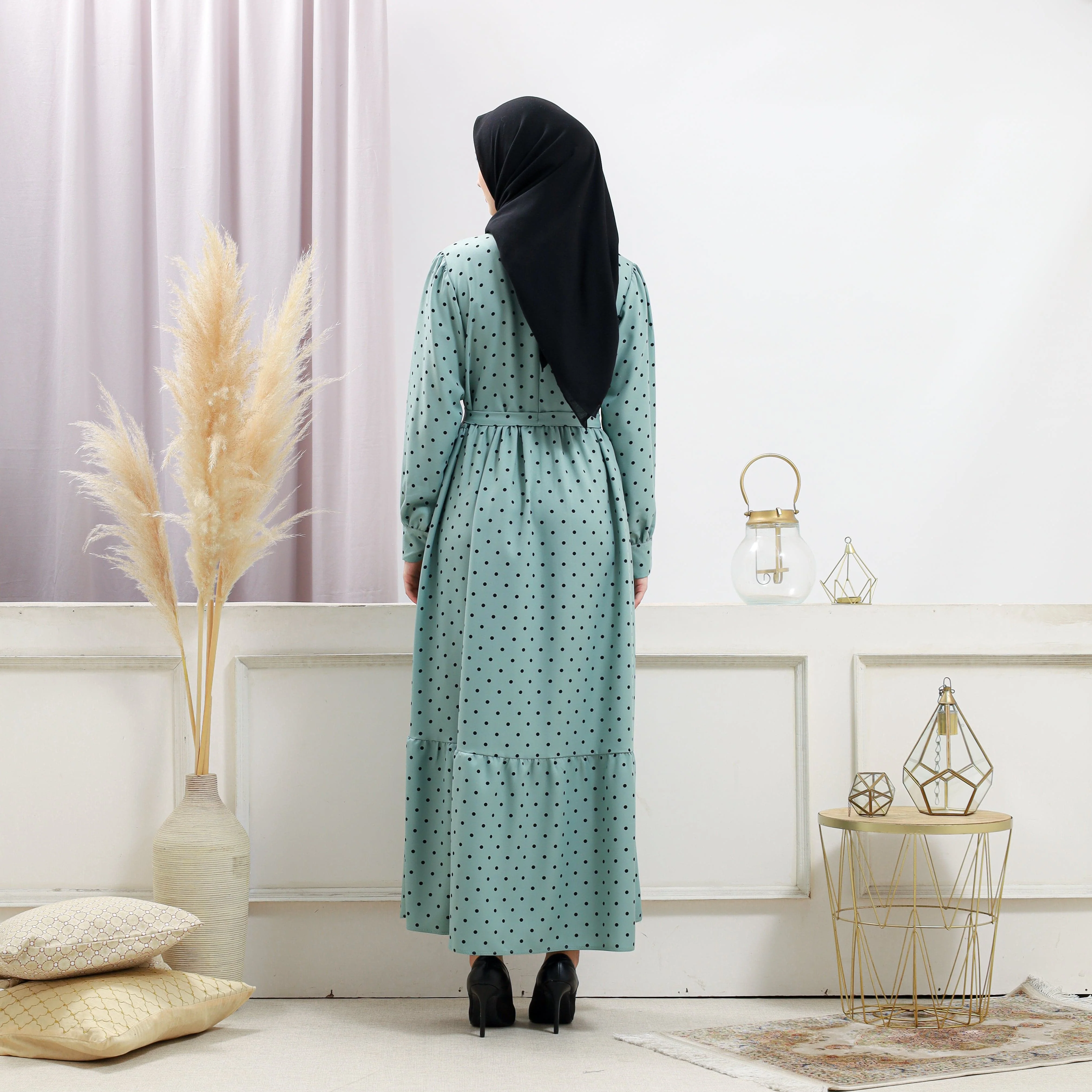 Women's Turquoise Polka Dot Dress - Image 7