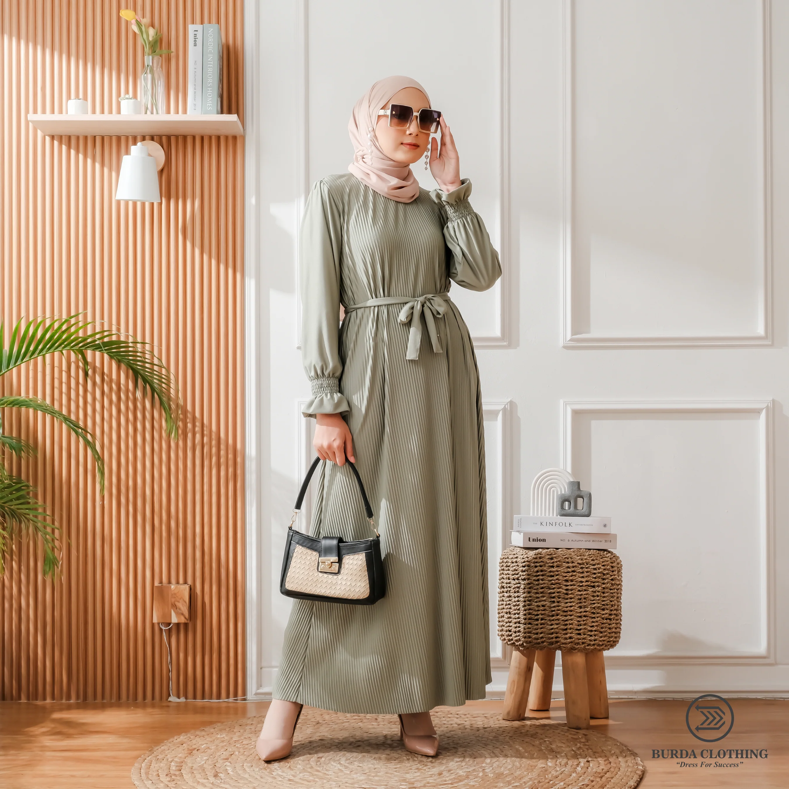 Women's Plain Dress Green - Image 17