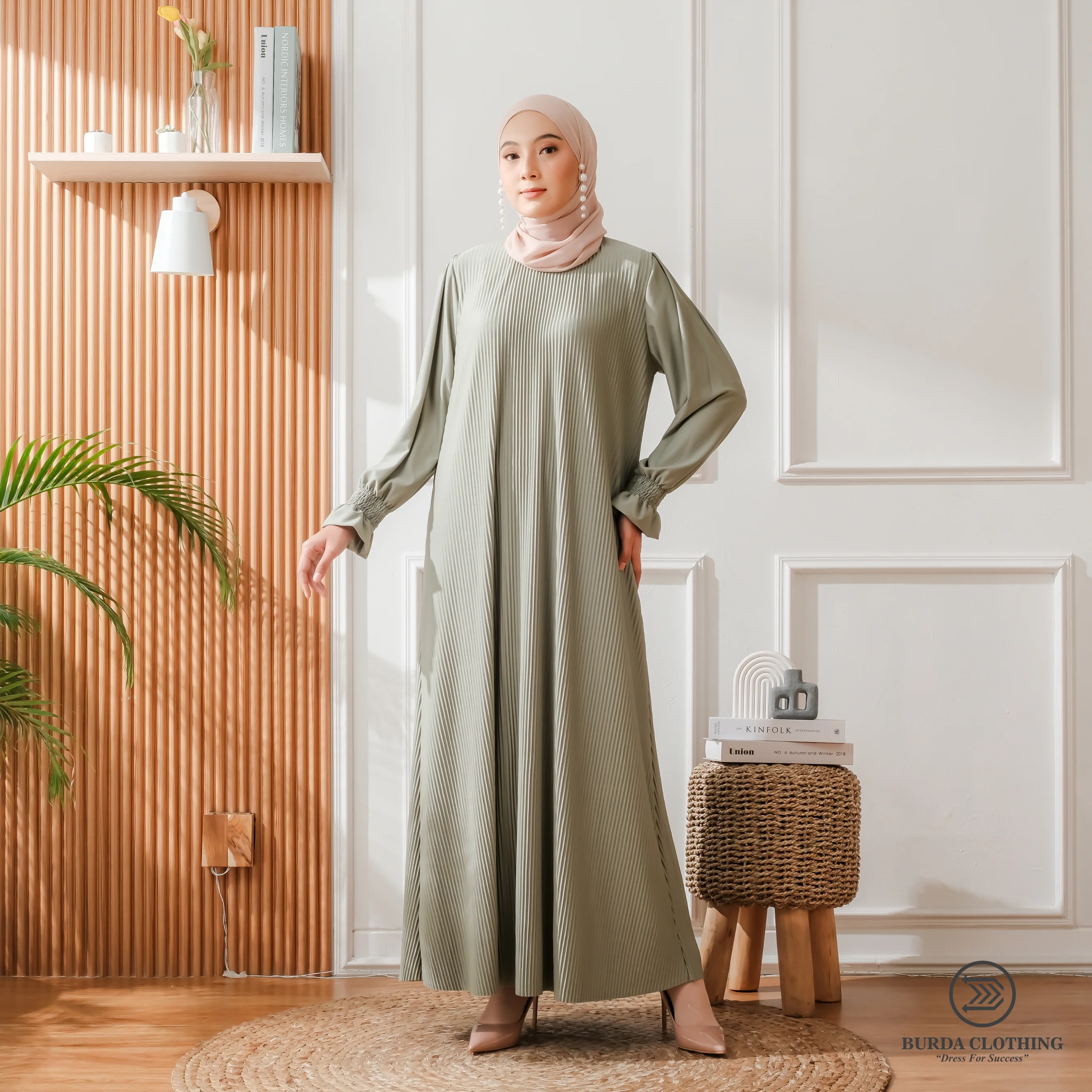 Women's Plain Dress Green - Image 6