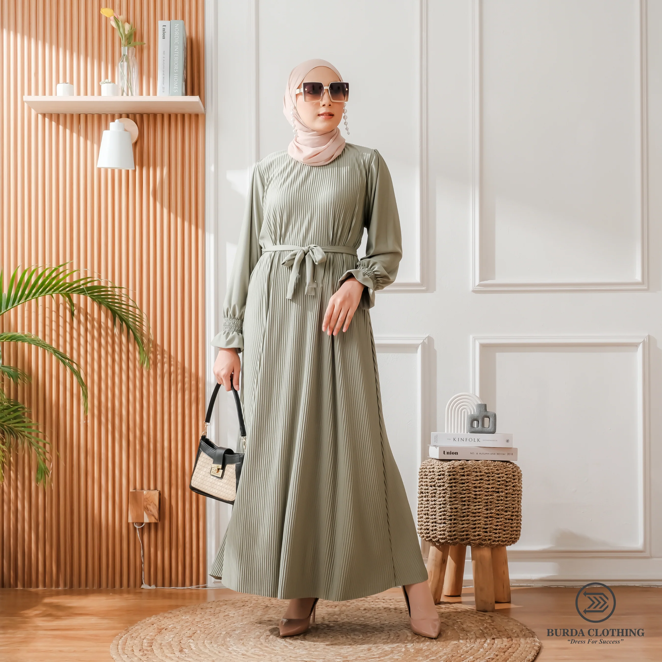 Women's Plain Dress Green - Image 9