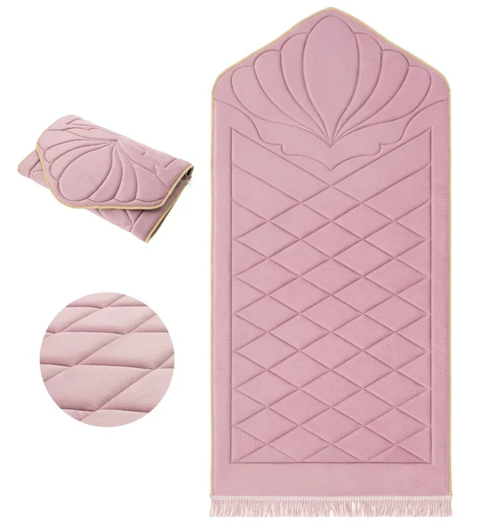 Quilted Foldable Foam Velvet Prayer Rug - Image 13